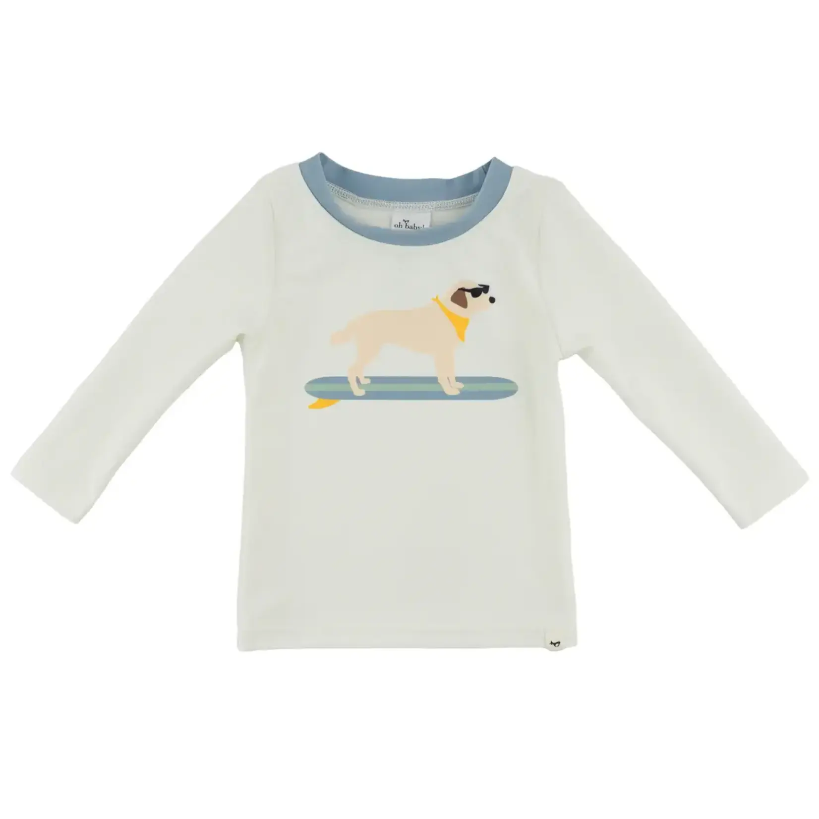 Oh Baby! Oh Baby Oyster Surfing Dog Malibu Rashguard