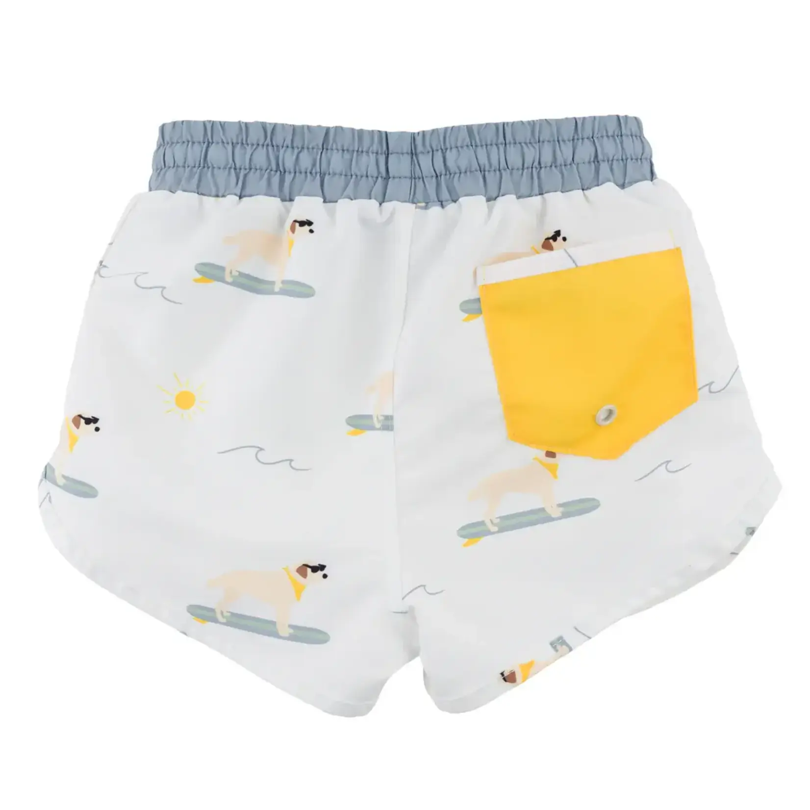Oh Baby! Oh Baby Oyster Surfing Dog AOP Malibu Board Shorts