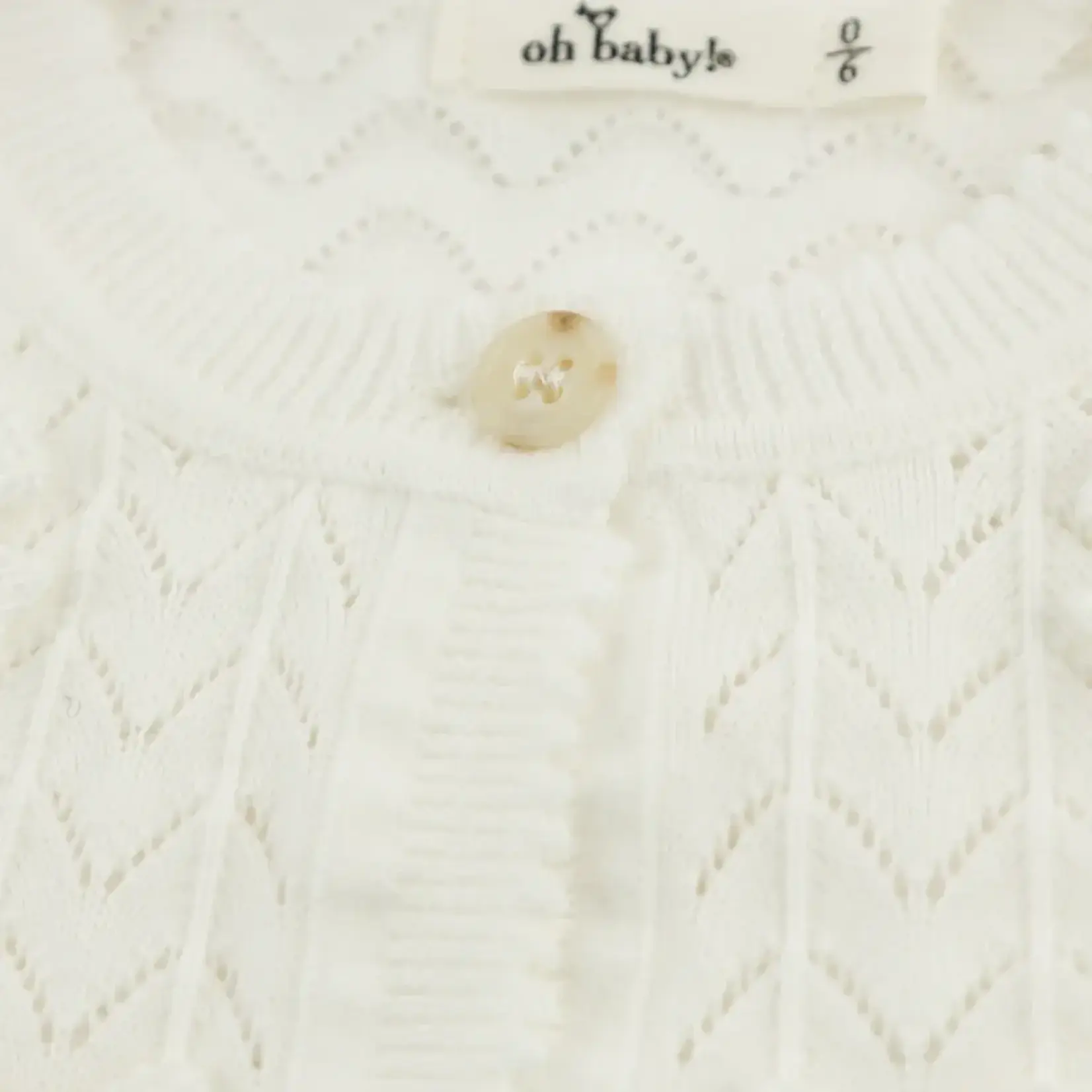 Oh Baby! Oh Baby Oyster Scattered Bows Wave Stitch Juliet Cardigan