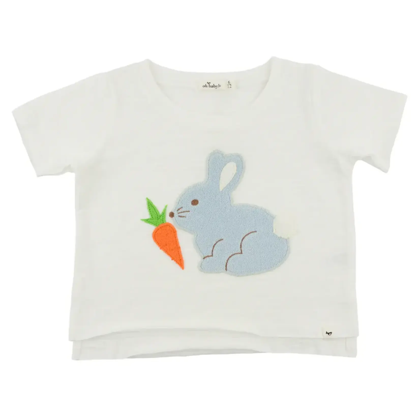 Oh Baby! Oh Baby Oyster Profile Bunny With Carrot Raw Edge Tee