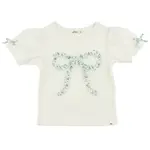 Oh Baby! Oh Baby Oyster Poppy Sprig Ruffle Bow Layla Tee
