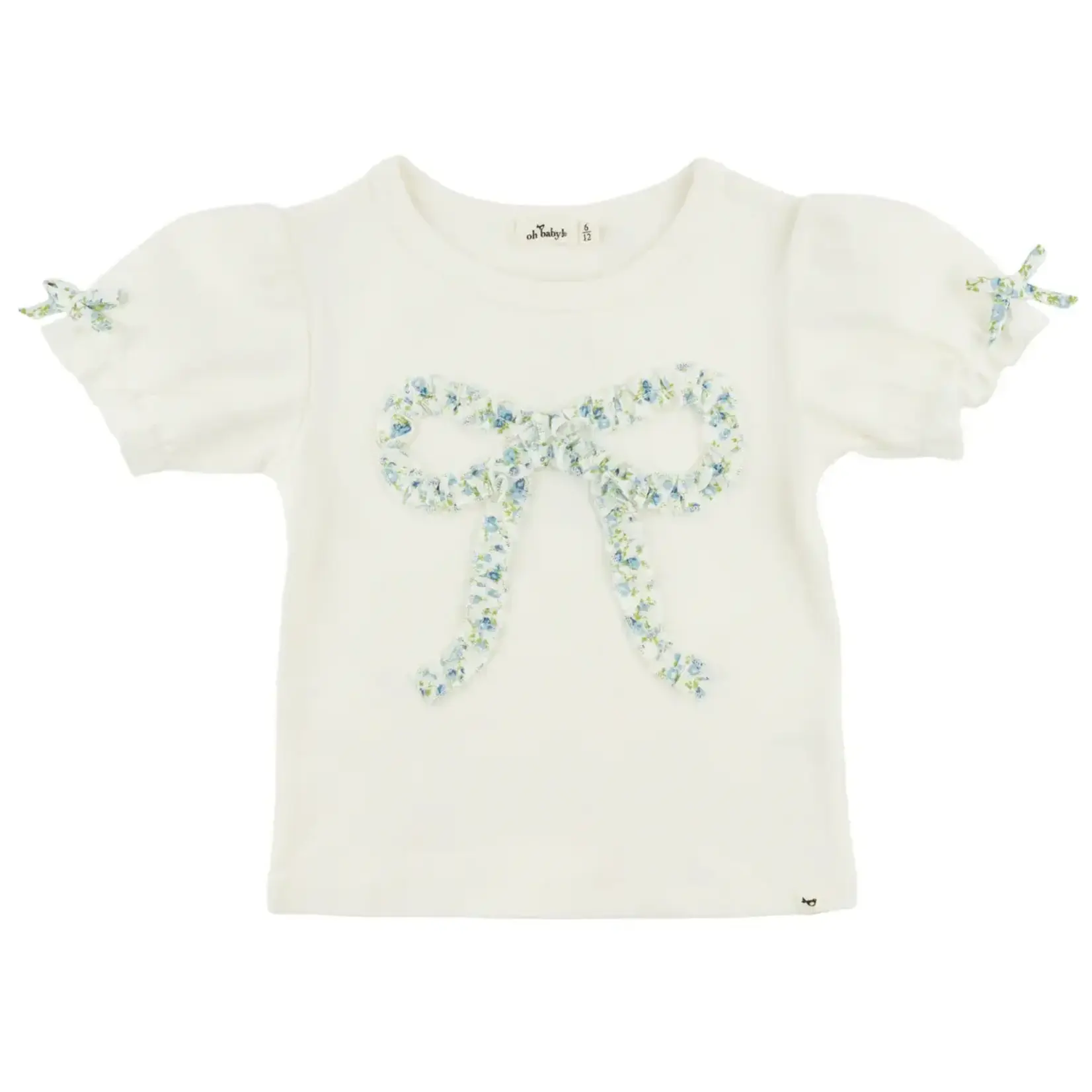Oh Baby! Oh Baby Oyster Poppy Sprig Ruffle Bow Layla Tee