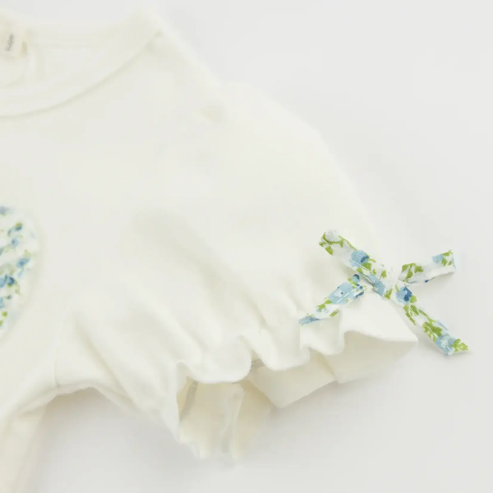 Oh Baby! Oh Baby Oyster Poppy Sprig Ruffle Bow Layla Tee