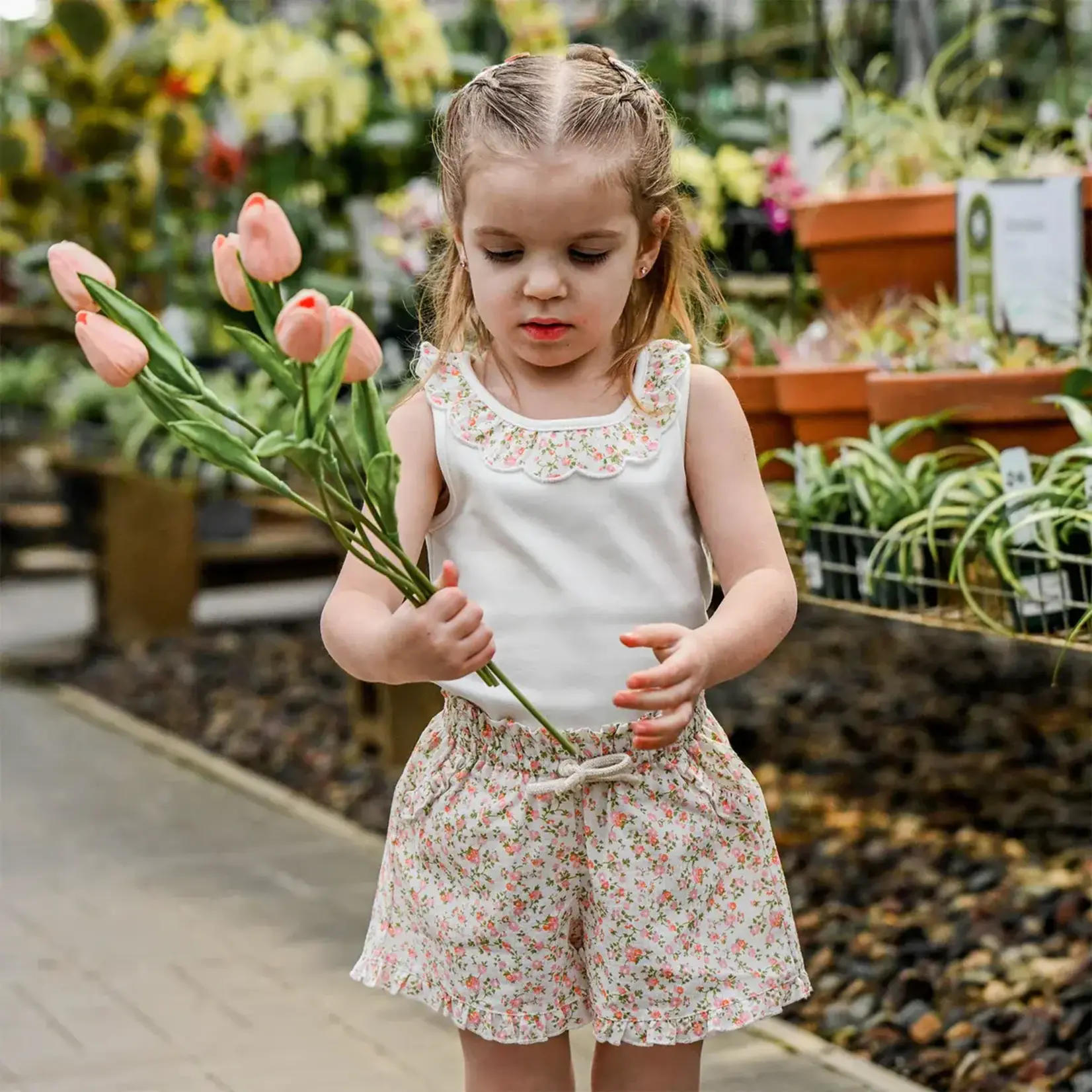 Oh Baby! Oh Baby Oyster Poppy Sprig Blush Bella Collar Tank