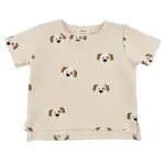 Oh Baby! Oh Baby Natural Puppies Print Raw Edge SL Tee
