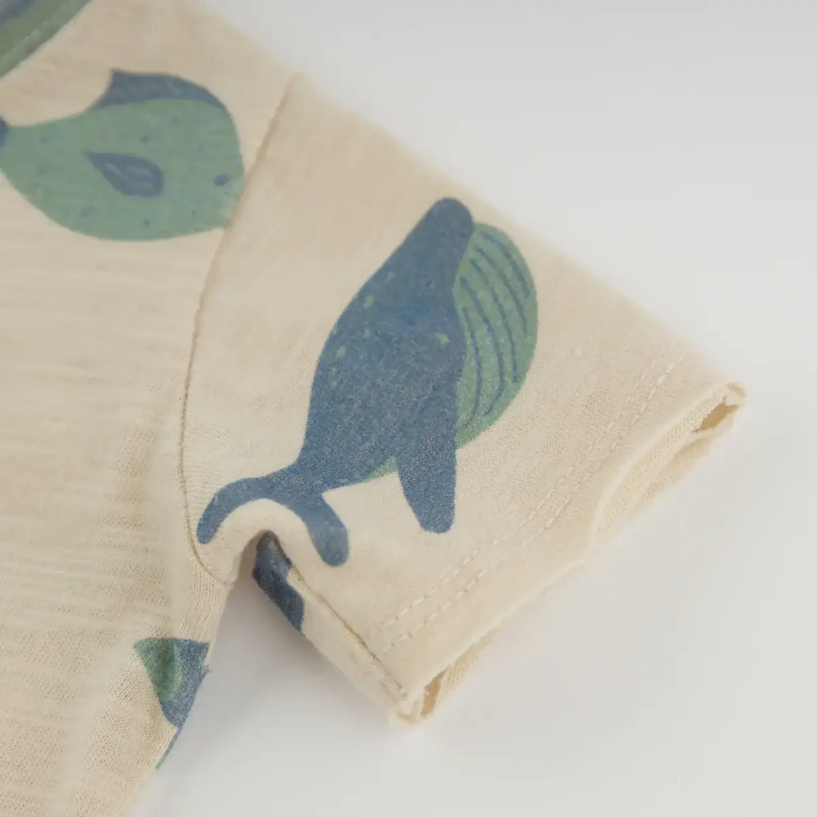 Oh Baby! Oh Baby Natural Fish Spring Aop Raw Edge Tee & Short Set