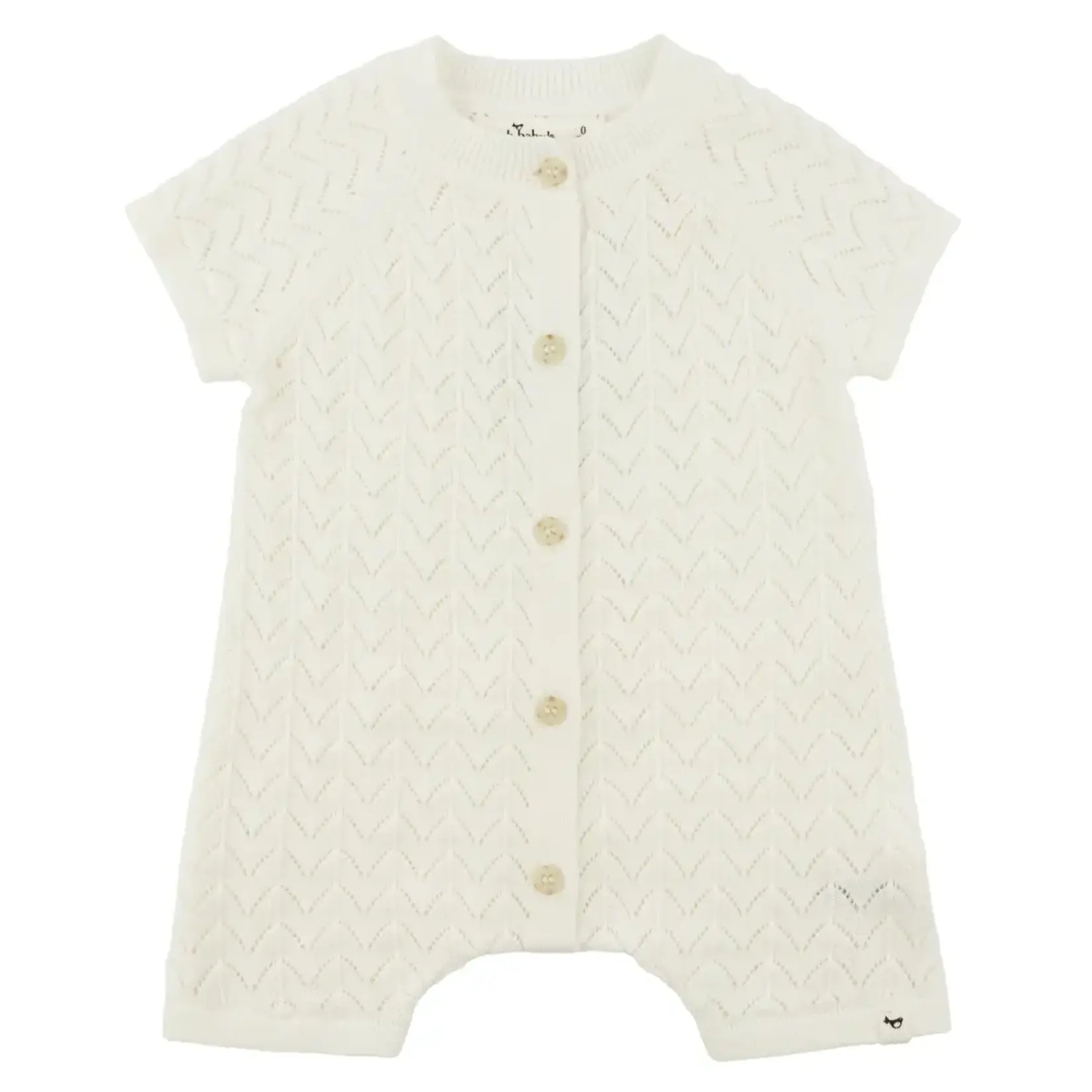 Oh Baby! Oh Baby Cream Wave Stitch Country Club Romper