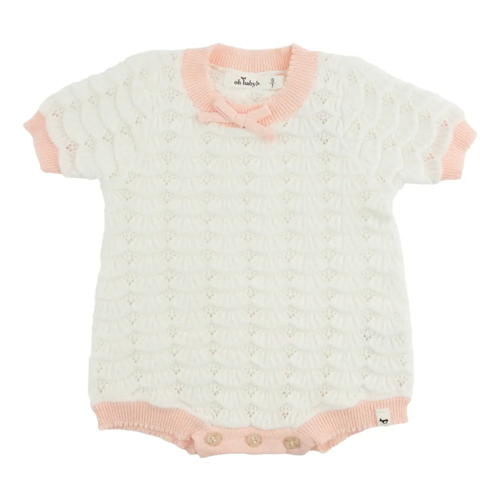 Oh Baby! Oh Baby Cream Ruby Knitted Pointelle Bubble