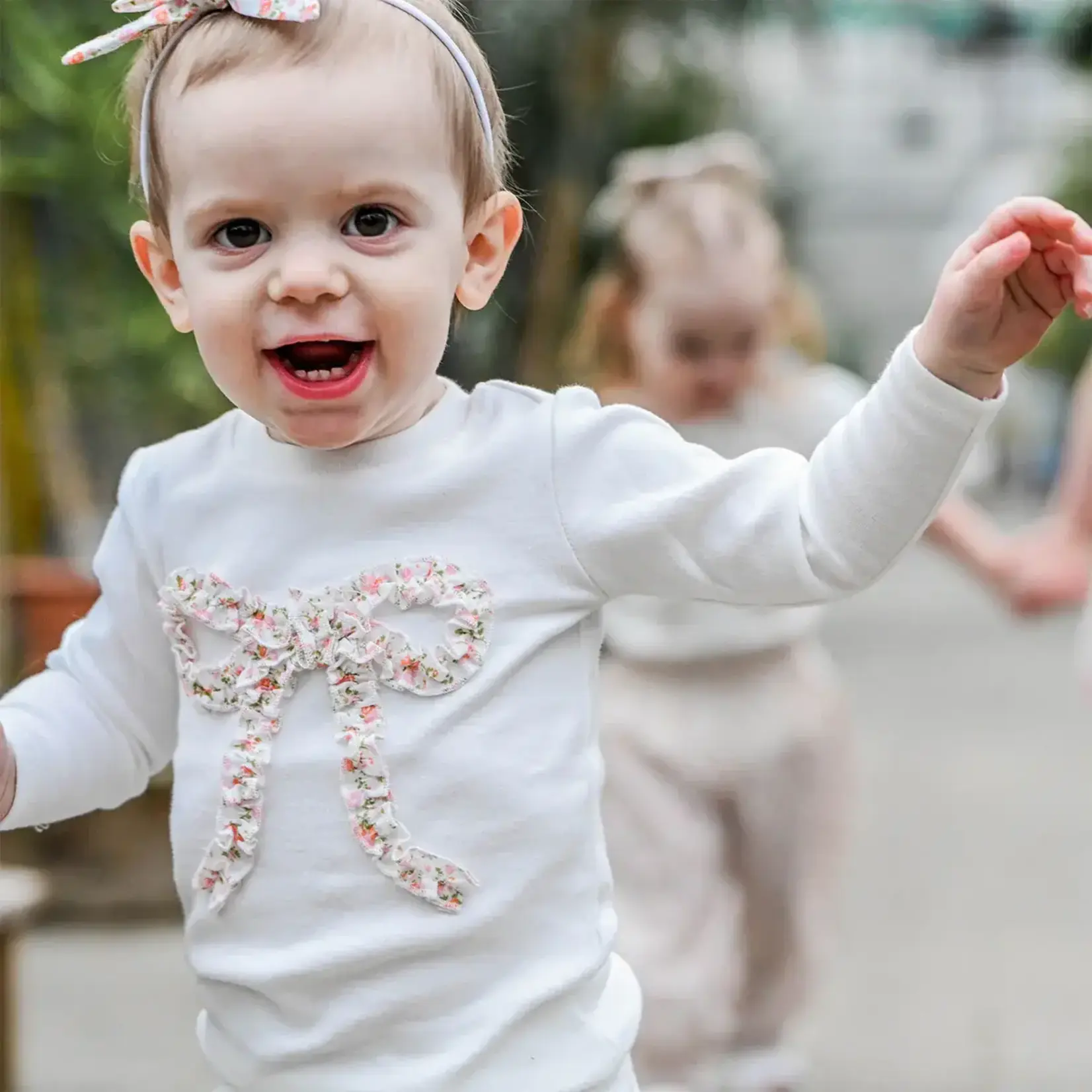 Oh Baby! Oh Baby Cream Poppy Sprig Ruffle Bow 2pc Set