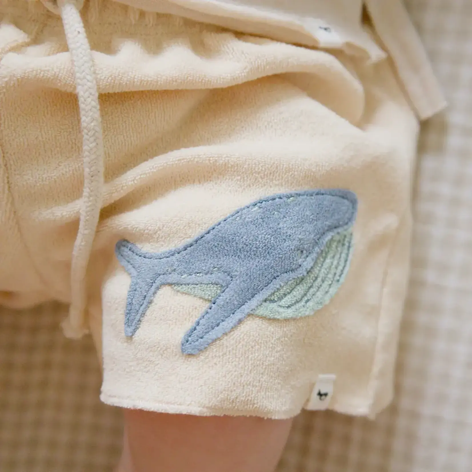 Oh Baby! Oh Baby Buff Whale Applique Terry Charlie Short