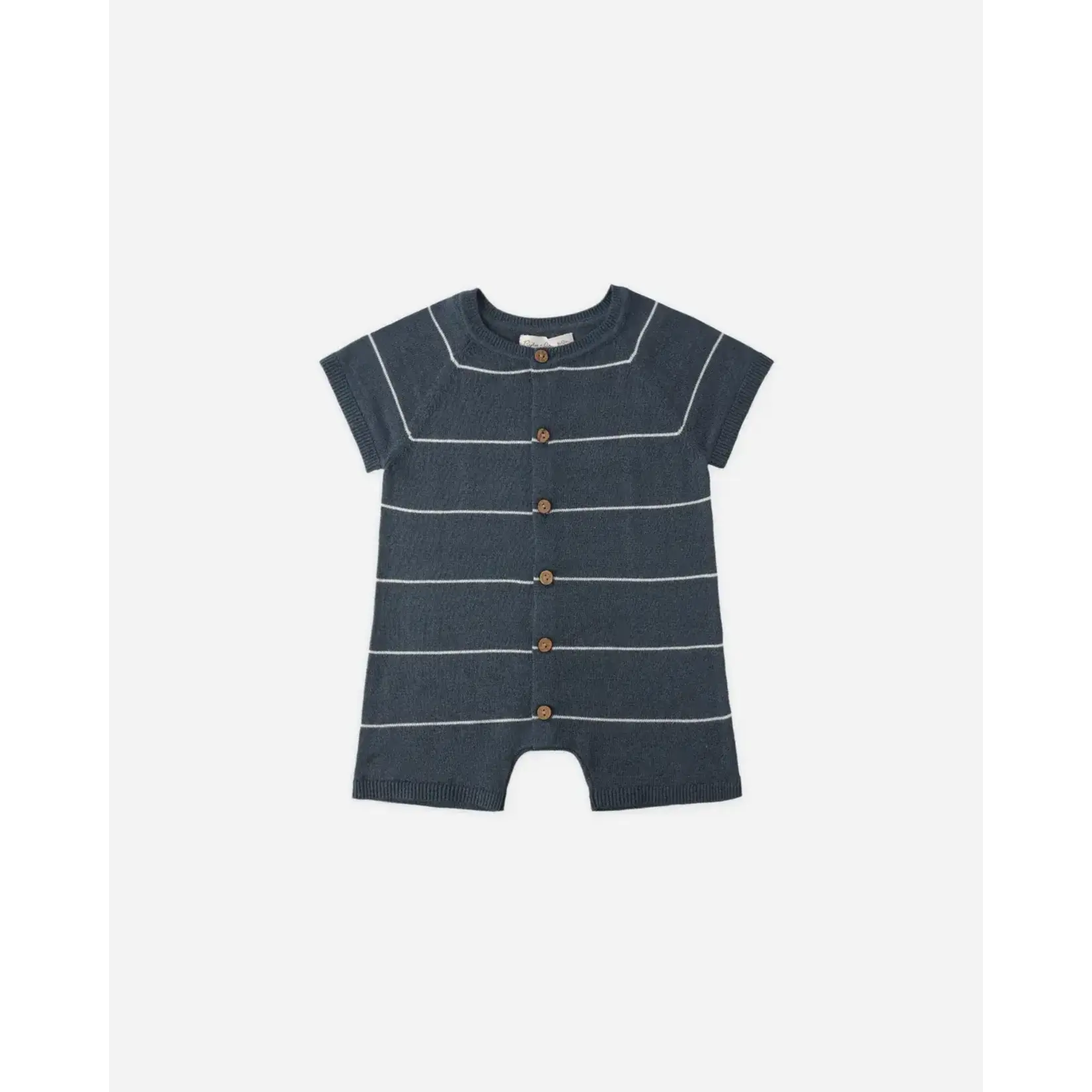 Rylee + Cru Rylee + Cru Navy Stripe Liam Knit Romper