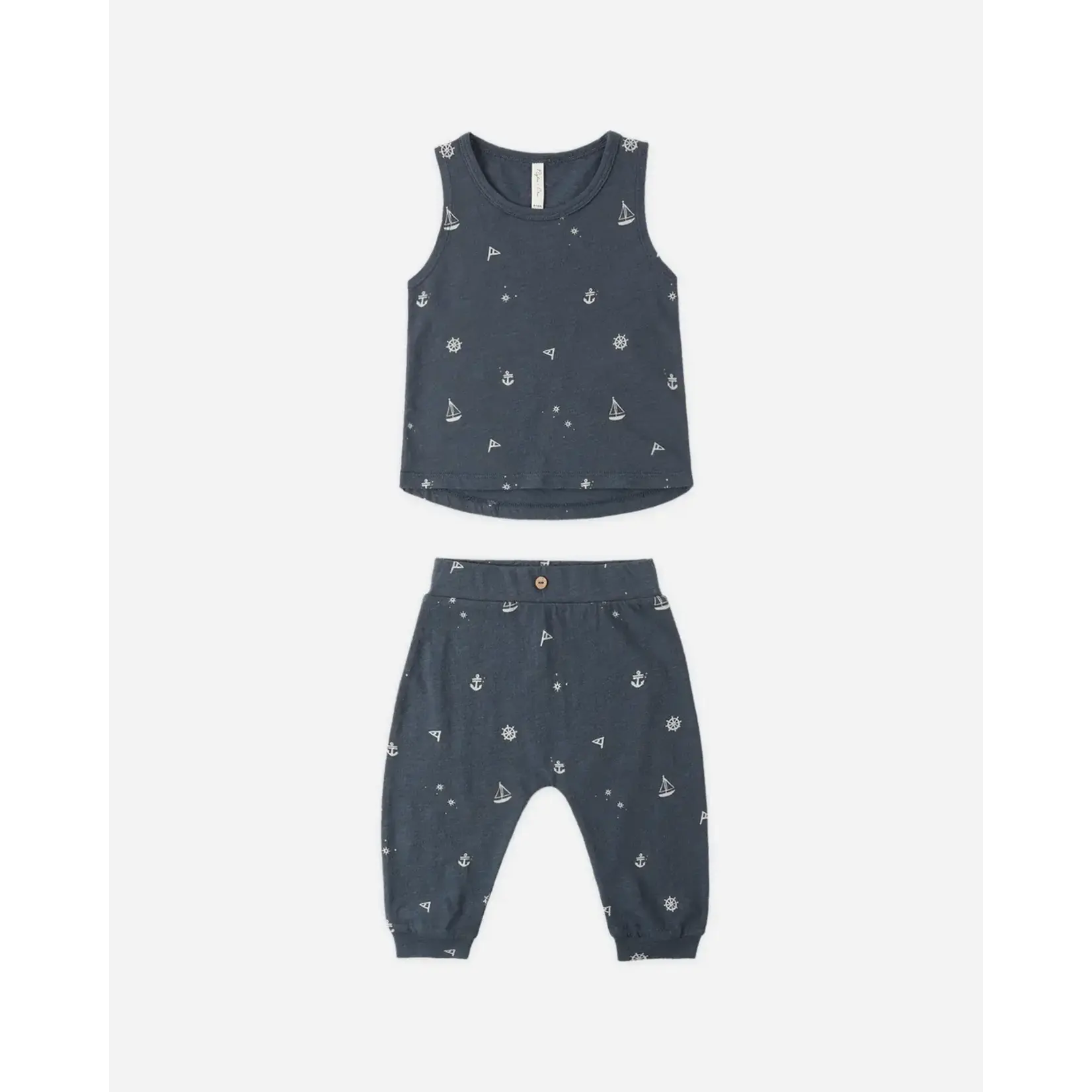 Rylee + Cru Rylee + Cru Navy Maritime Tank + Slouch Pant Set