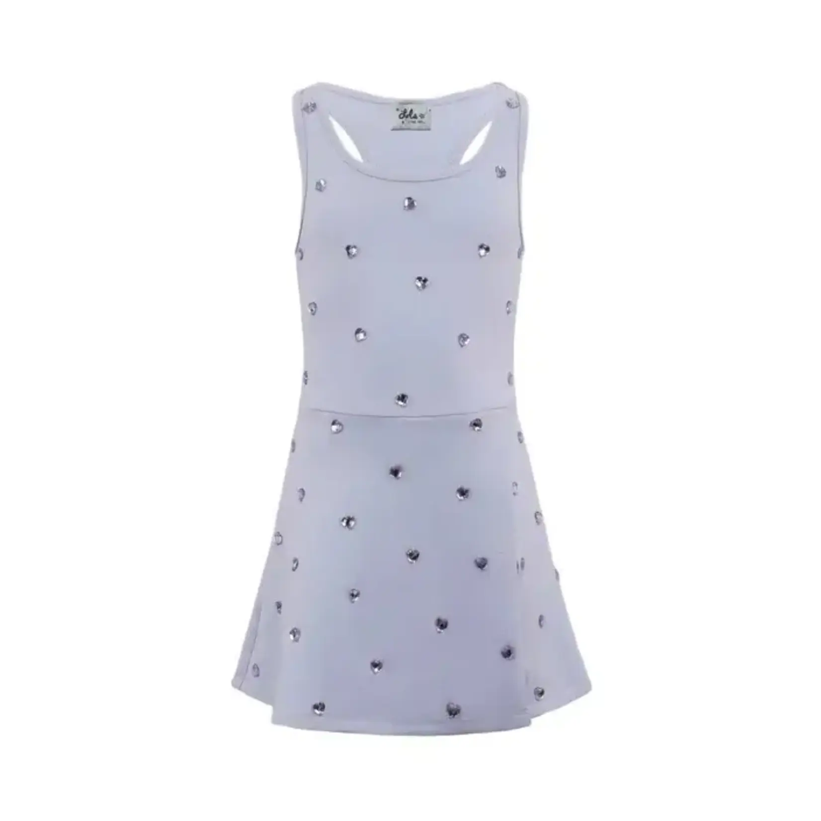 Lola & The Boys Lola & The Boys Lavender Heart Scuba Tennis Dress