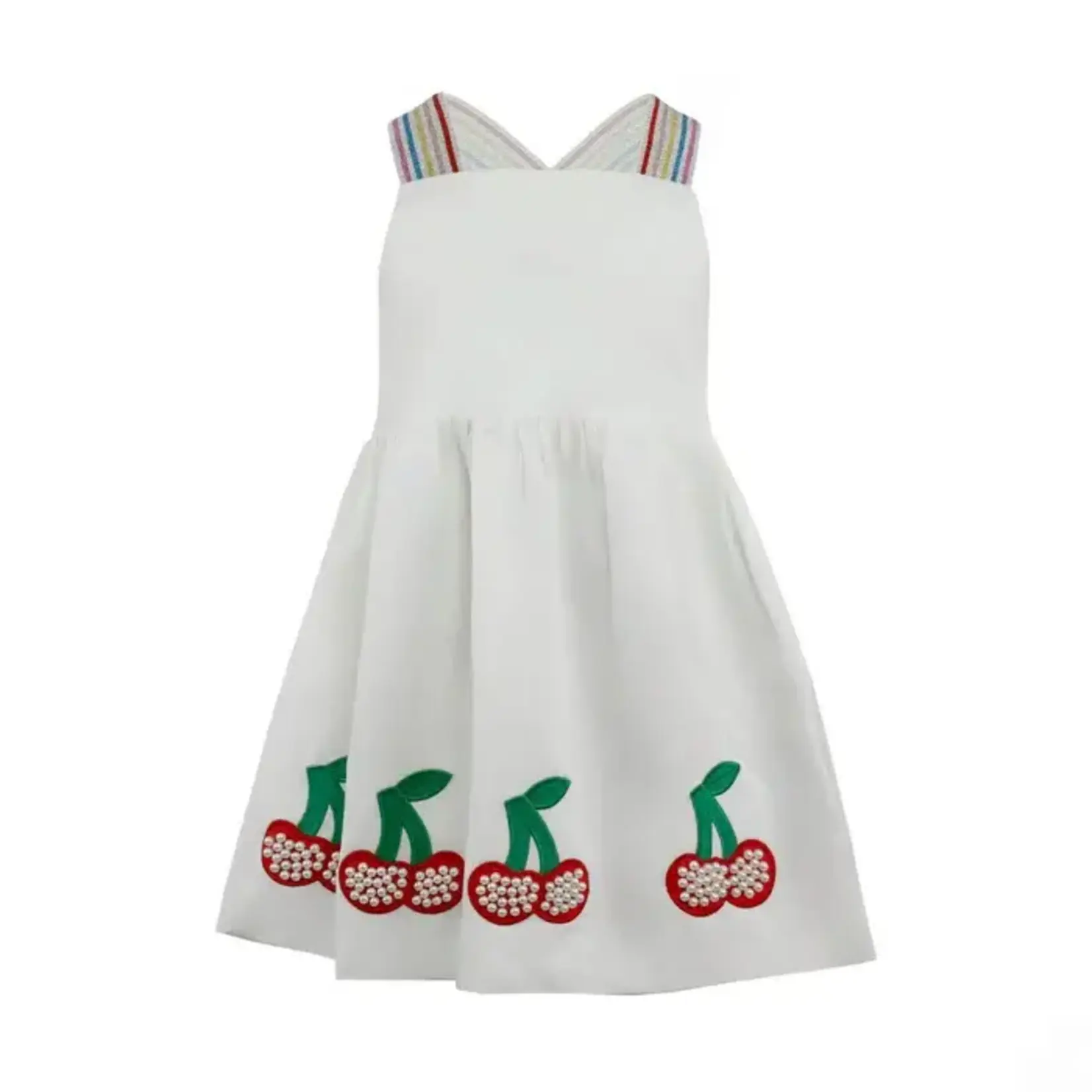 Lola & The Boys Lola & The Boys White Sweet Cherry Summer Dress