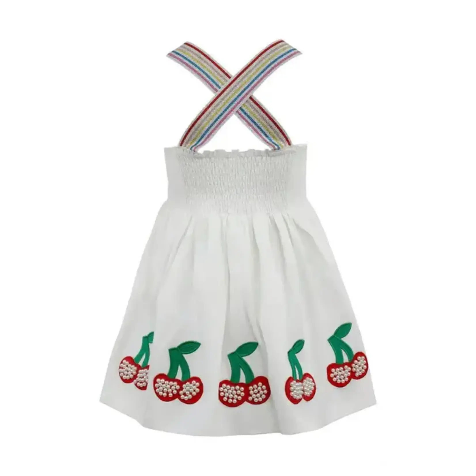 Lola & The Boys Lola & The Boys White Sweet Cherry Summer Dress