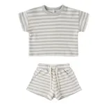 Quincy Mae Quincy Mae Sky Stripe Waffle Tee & Short Set