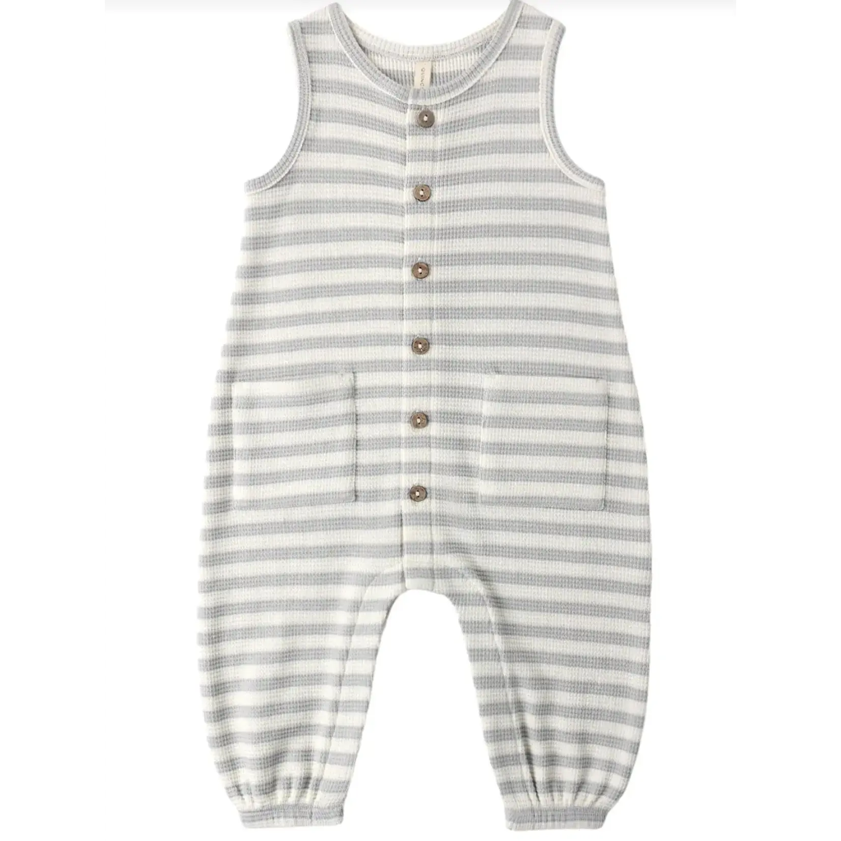 Quincy Mae Quincy Mae Sky Stripe Waffle Jumpsuit