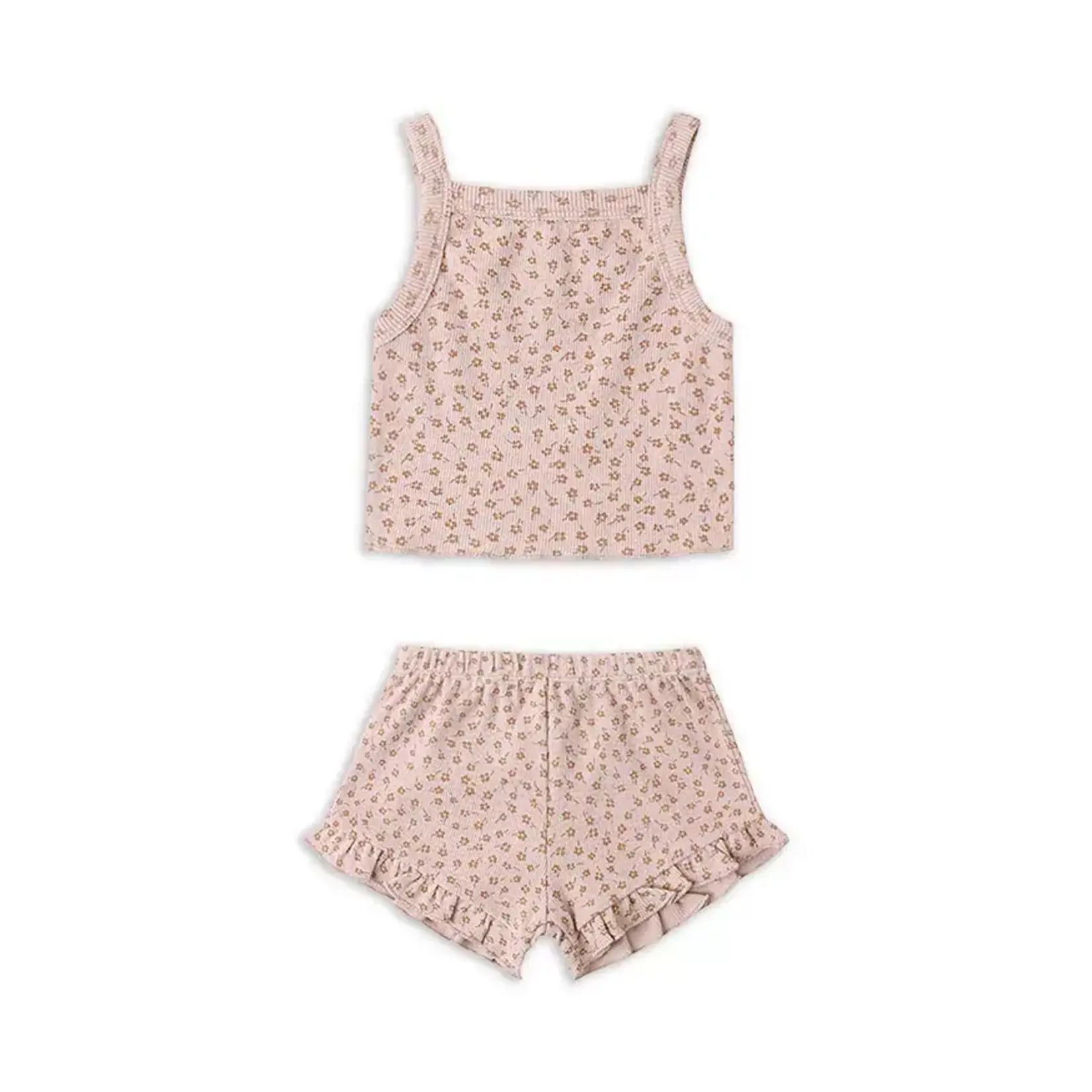 Quincy Mae Quincy Mae Blush Posy Evie Tank & Shortie Set