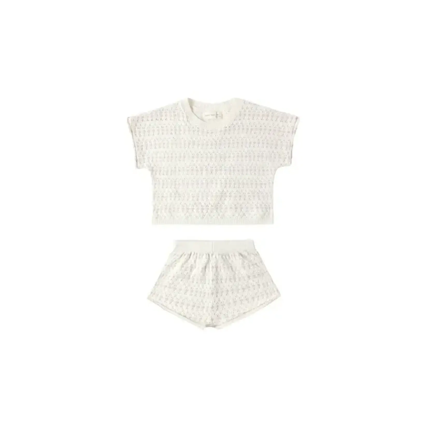 Quincy Mae Quincy Mae Blush Ivory Relaxed Summer Knit Set