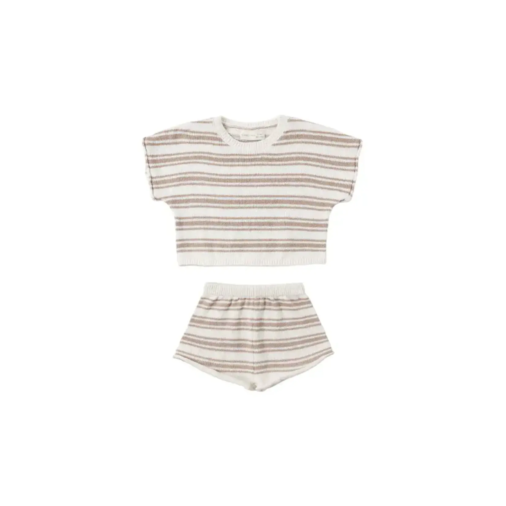 Quincy Mae Quincy Mae Oat Stripe Relaxed Summer Knit Set