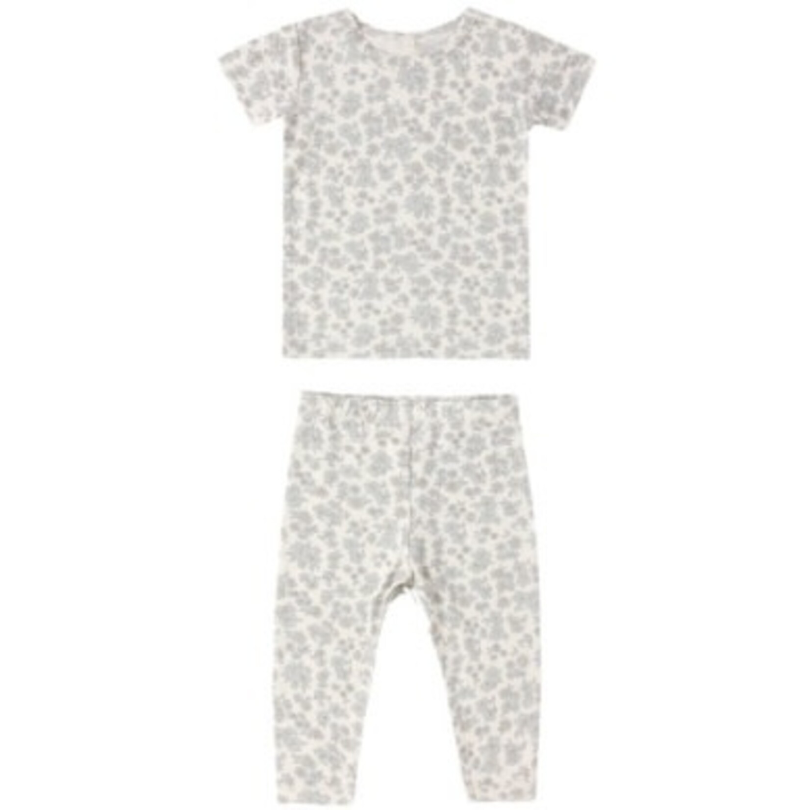 Quincy Mae Quincy Mae Ivory Blue Floral Bamboo S/S Pj Set