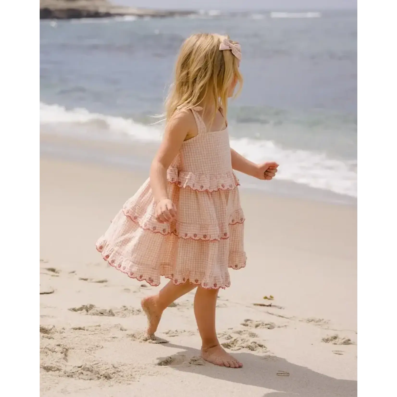 Rylee + Cru Rylee + Cru Petal Gingham Ruffled Swing Dress