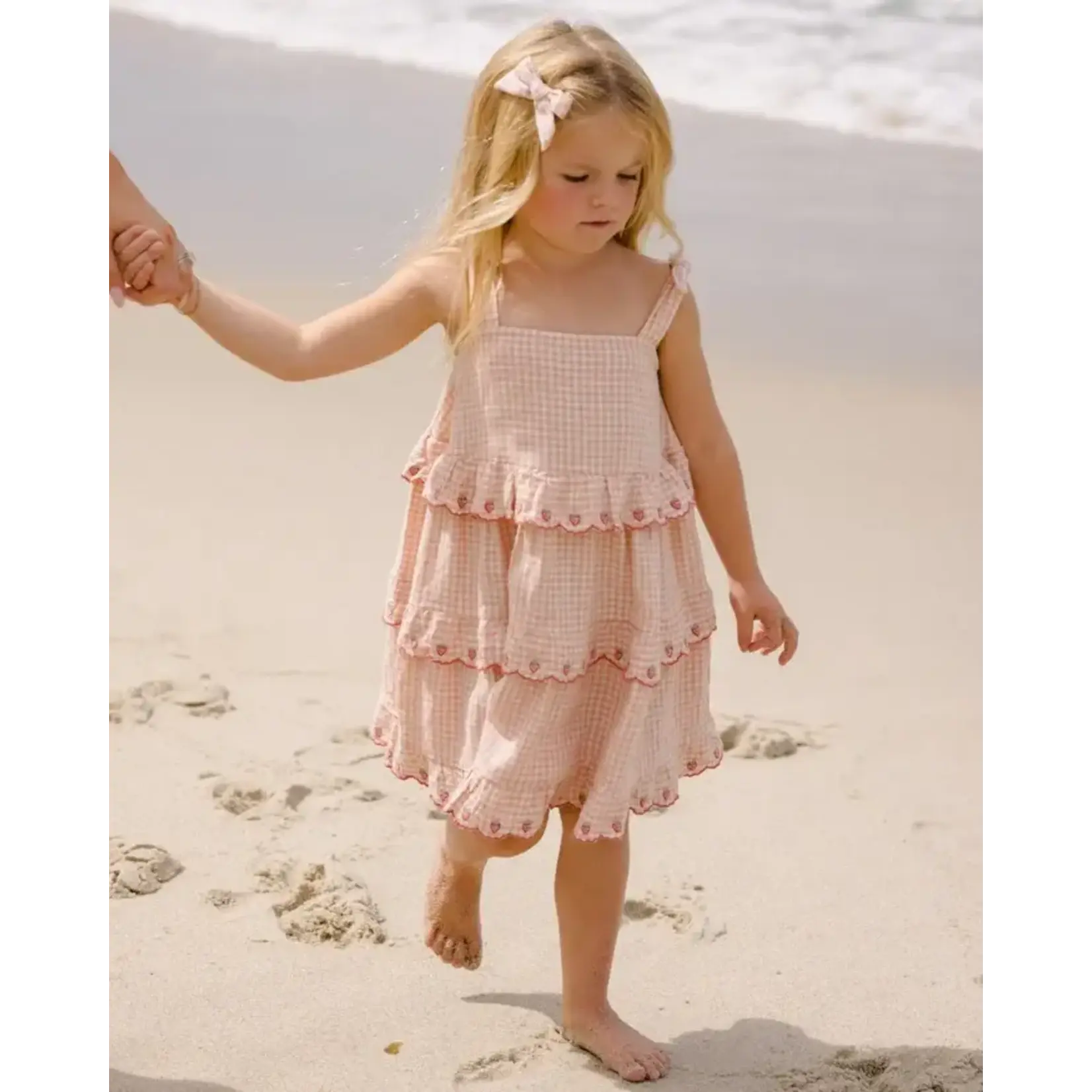 Rylee + Cru Rylee + Cru Petal Gingham Ruffled Swing Dress