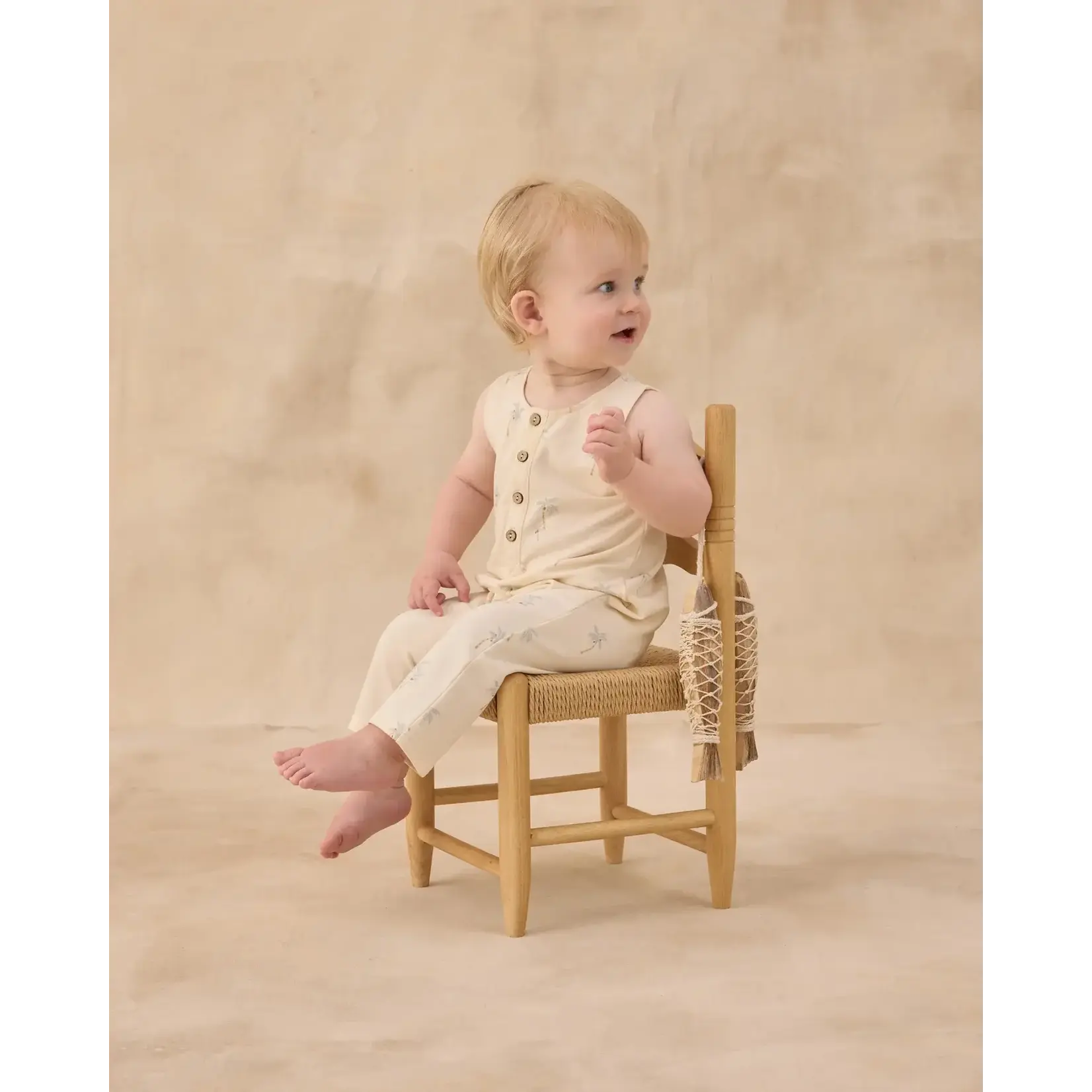 Rylee + Cru Rylee + Cru Natural Palms Terry Jumpsuit