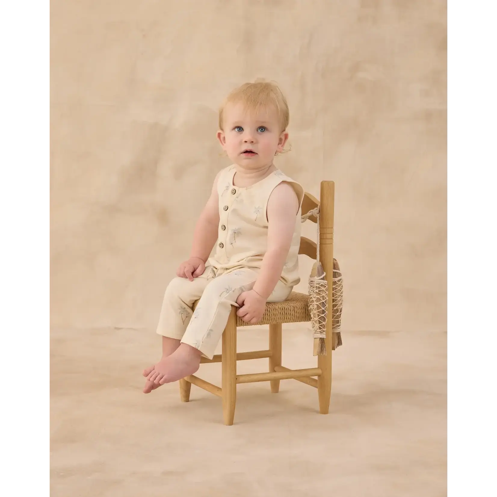 Rylee + Cru Rylee + Cru Natural Palms Terry Jumpsuit