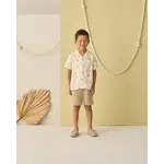 Rylee + Cru Rylee + Cru Natural Coastal Lapel Collar Shirt & Ocre Check Perry Short Set