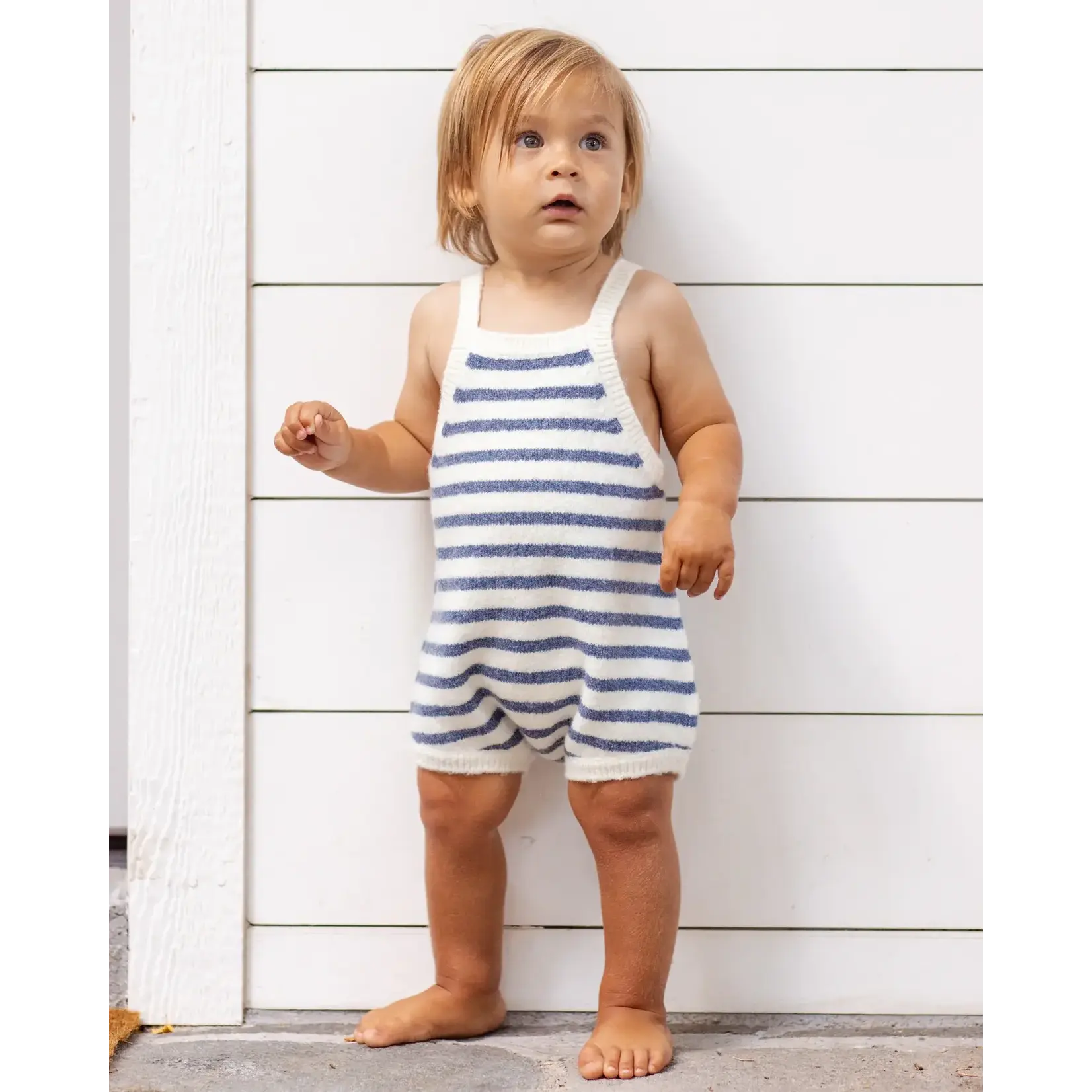 Rylee + Cru Rylee + Cru Marine Maritime Stripe Fisher Romper