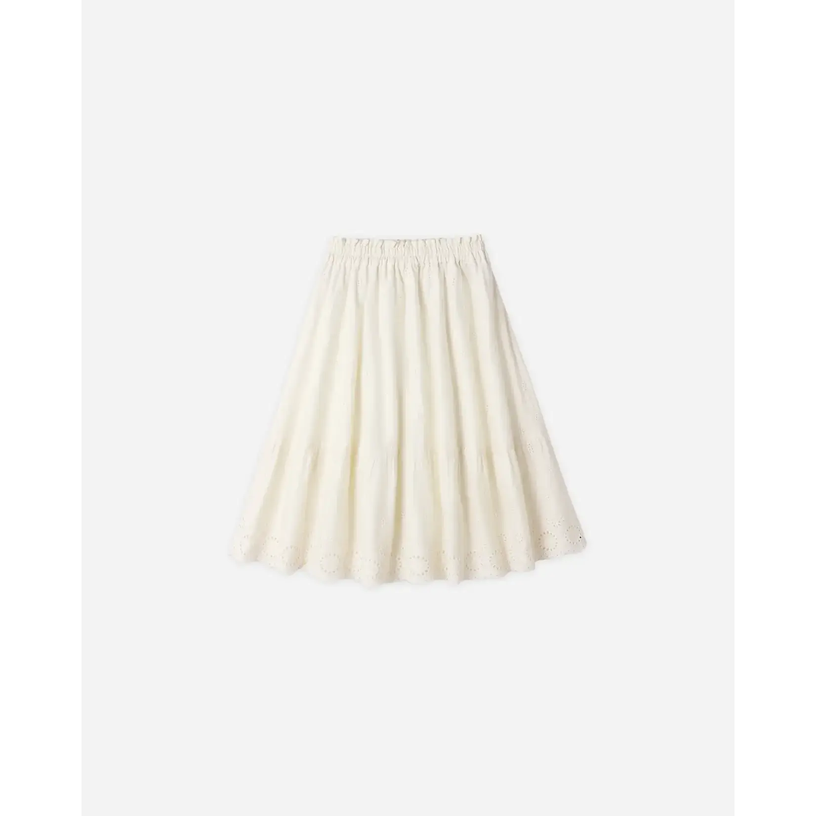 Rylee + Cru Rylee + Cru Ivory Eyelet Swing Top & Rose Maxi Skirt Set