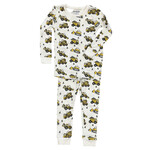 Baby Steps Baby Steps White Construction Pj Set
