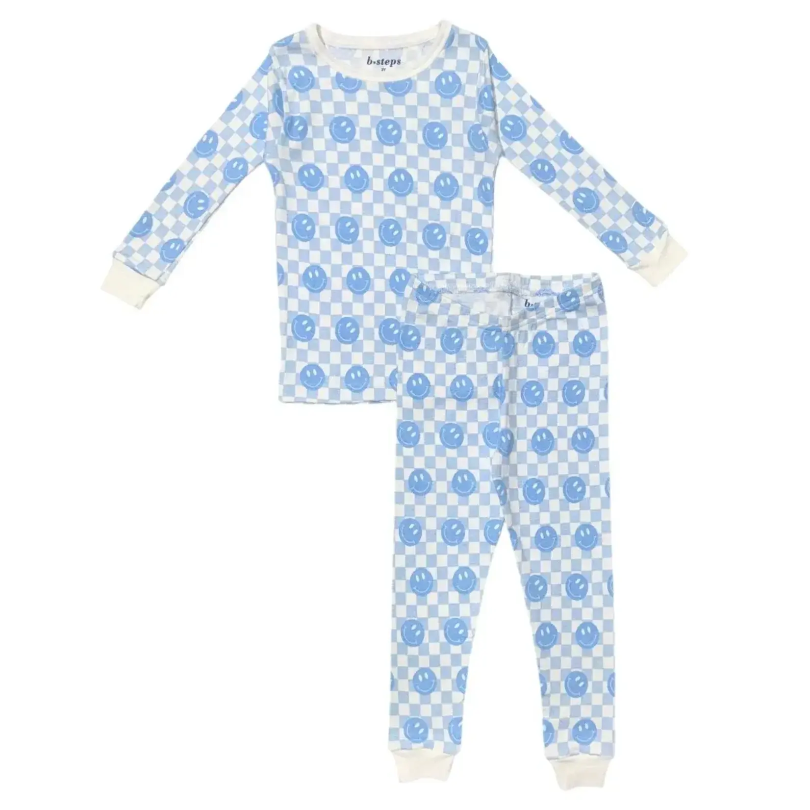 Baby Steps Baby Steps Blue Smile Check Pj Set
