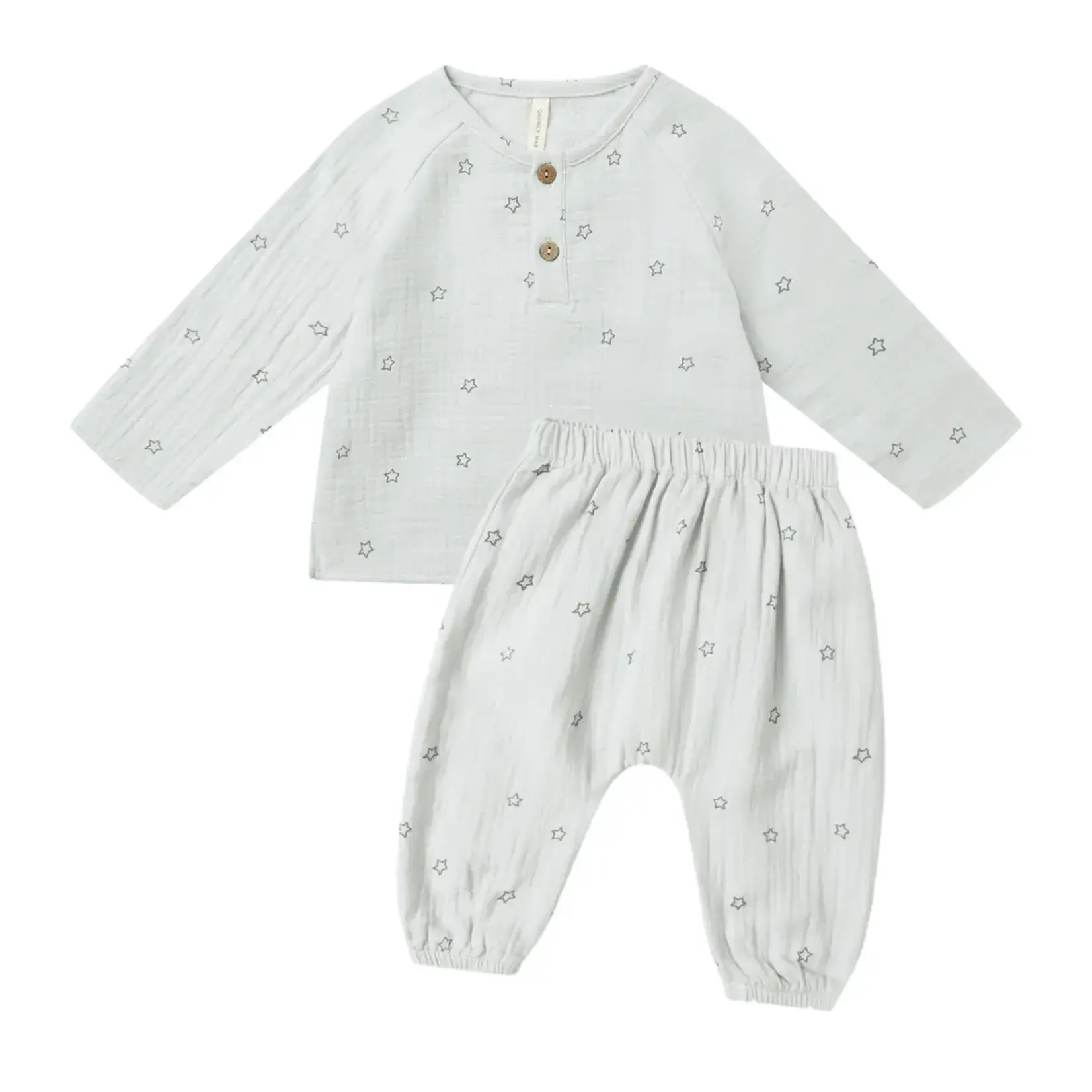 Quincy Mae Quincy Mae Twinkle Zion Shirt And Woven Pant Set