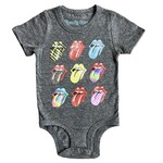 Rowdy Sprout Rowdy Sprout Tri Grey Rolling Stones Tongues s/s Onesie