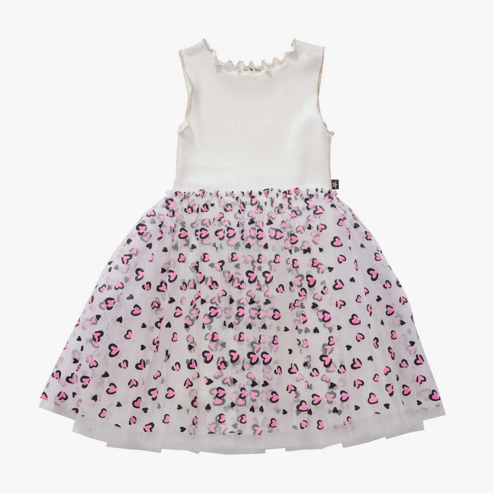 Petite Hailey Petite Hailey White Black Print Tutu Dress