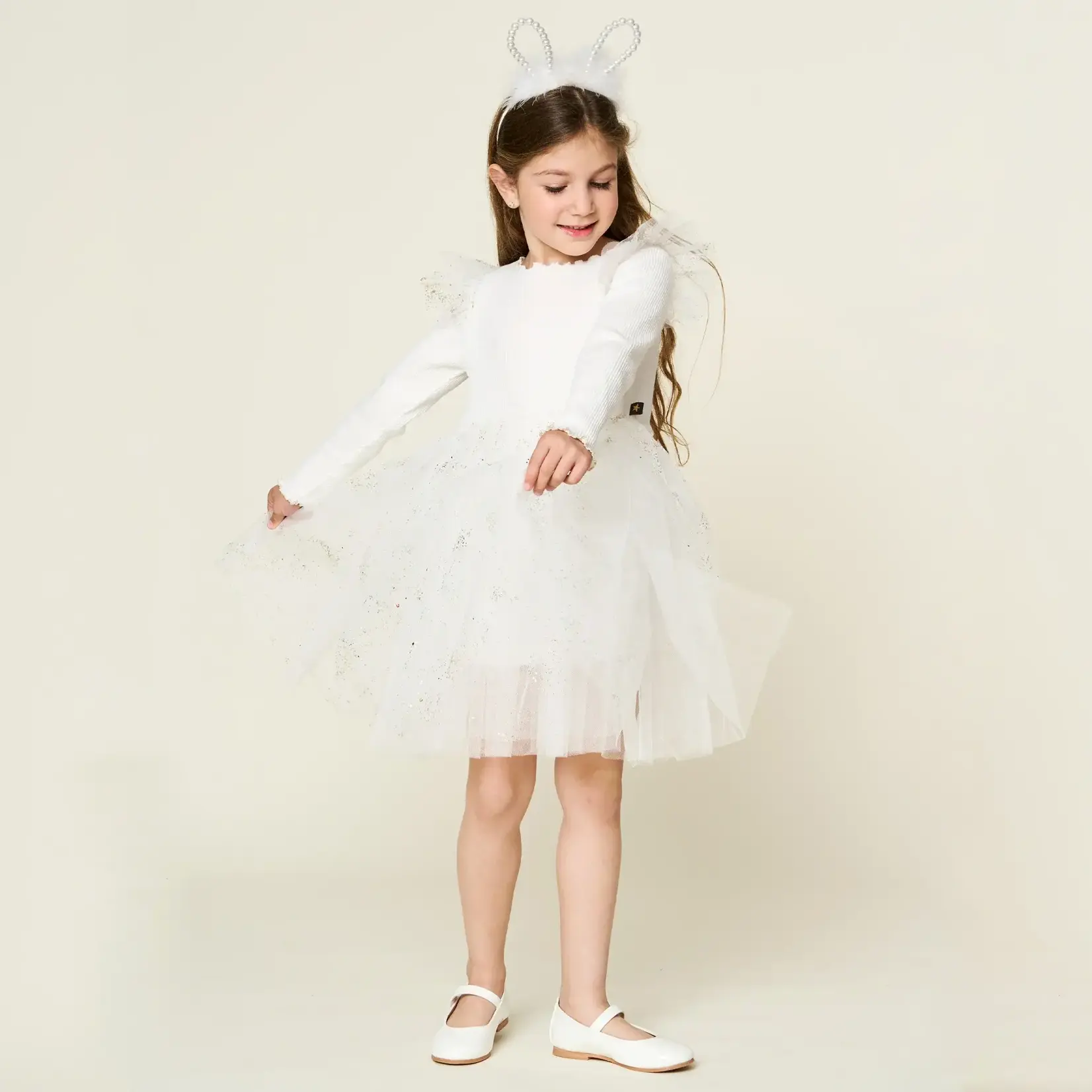 Petite Hailey Petite Hailey Ivory Mila Jewel Tutu Dress