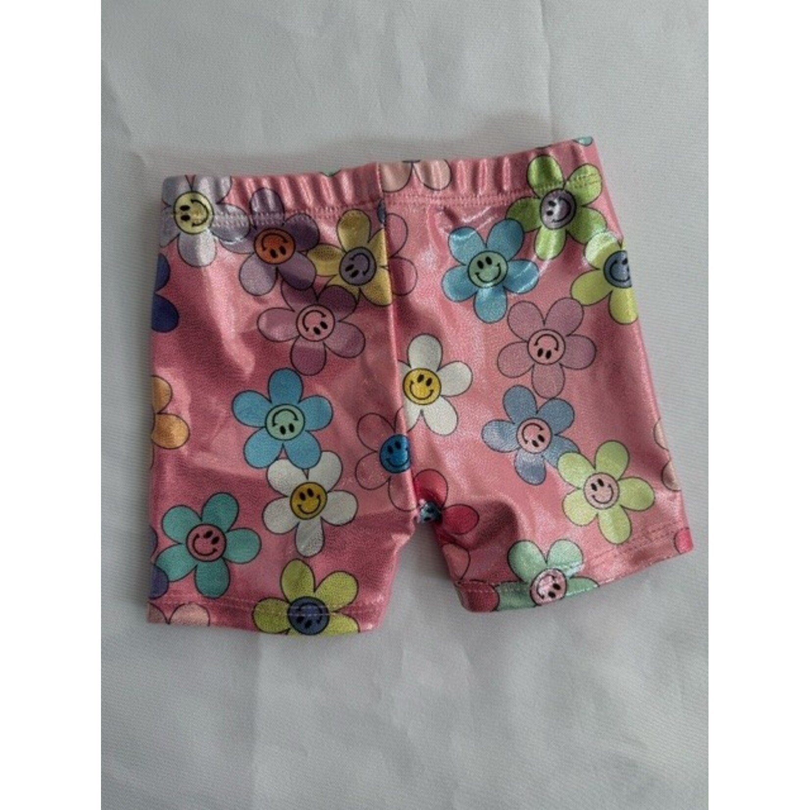 Social Butterfly Social Butterfly Pink Sparkle Flower Child Biker Short