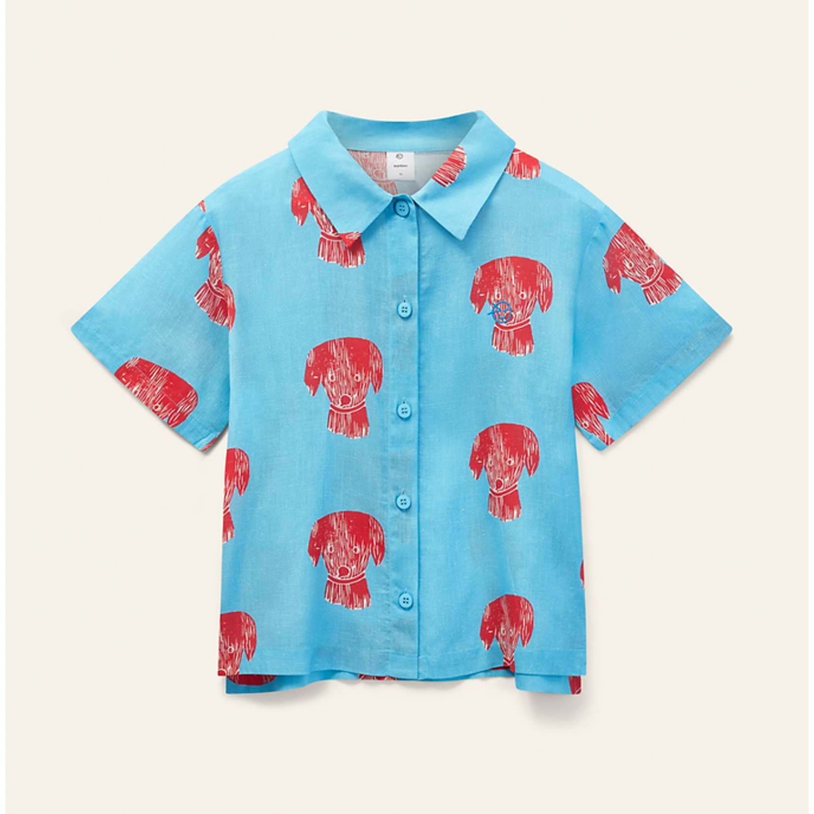 Wynken Wynken Sky Blue W.K Cotton/Linen Shirt And Short Set