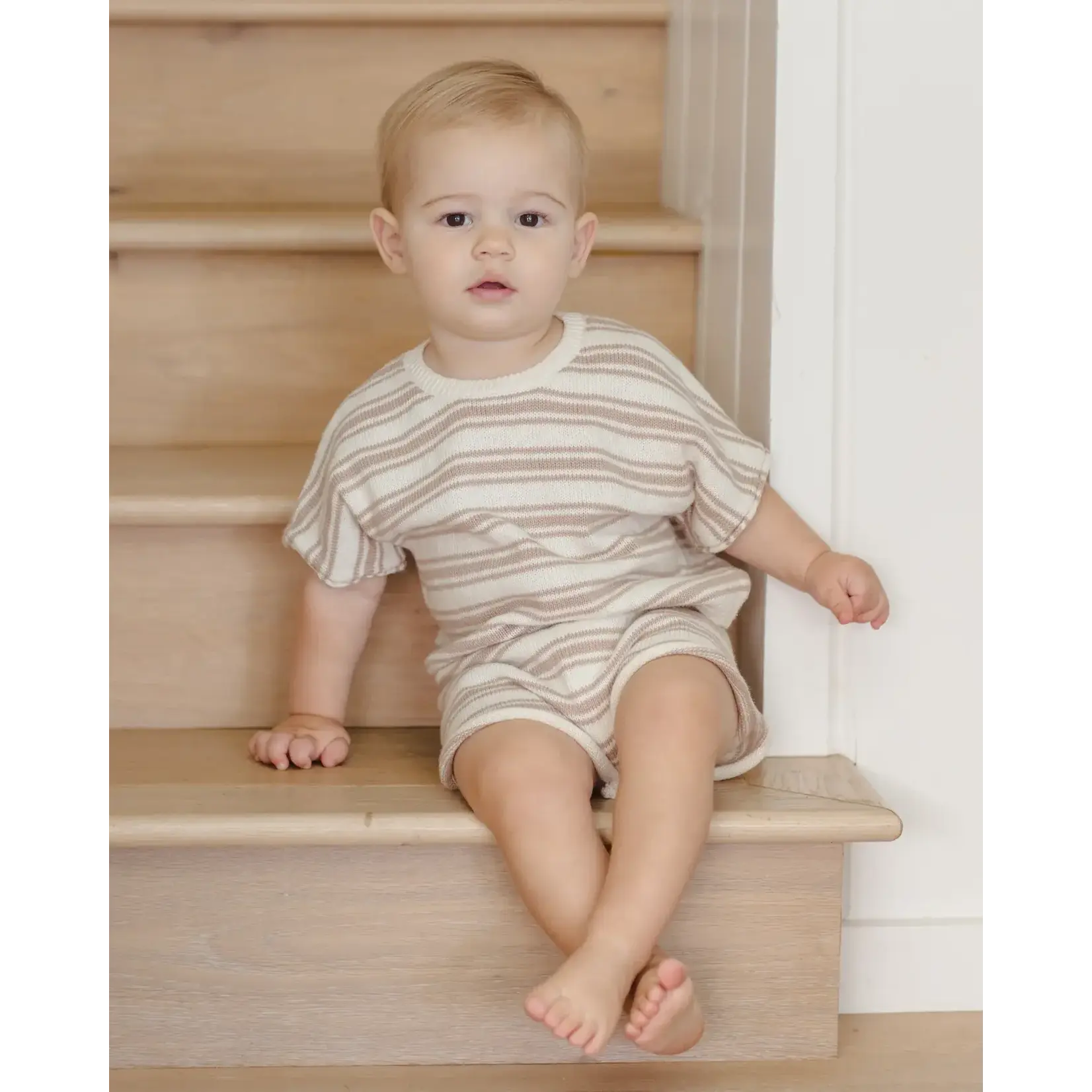 Quincy Mae Quincy Mae Oat Stripe Relaxed Summer Knit Set