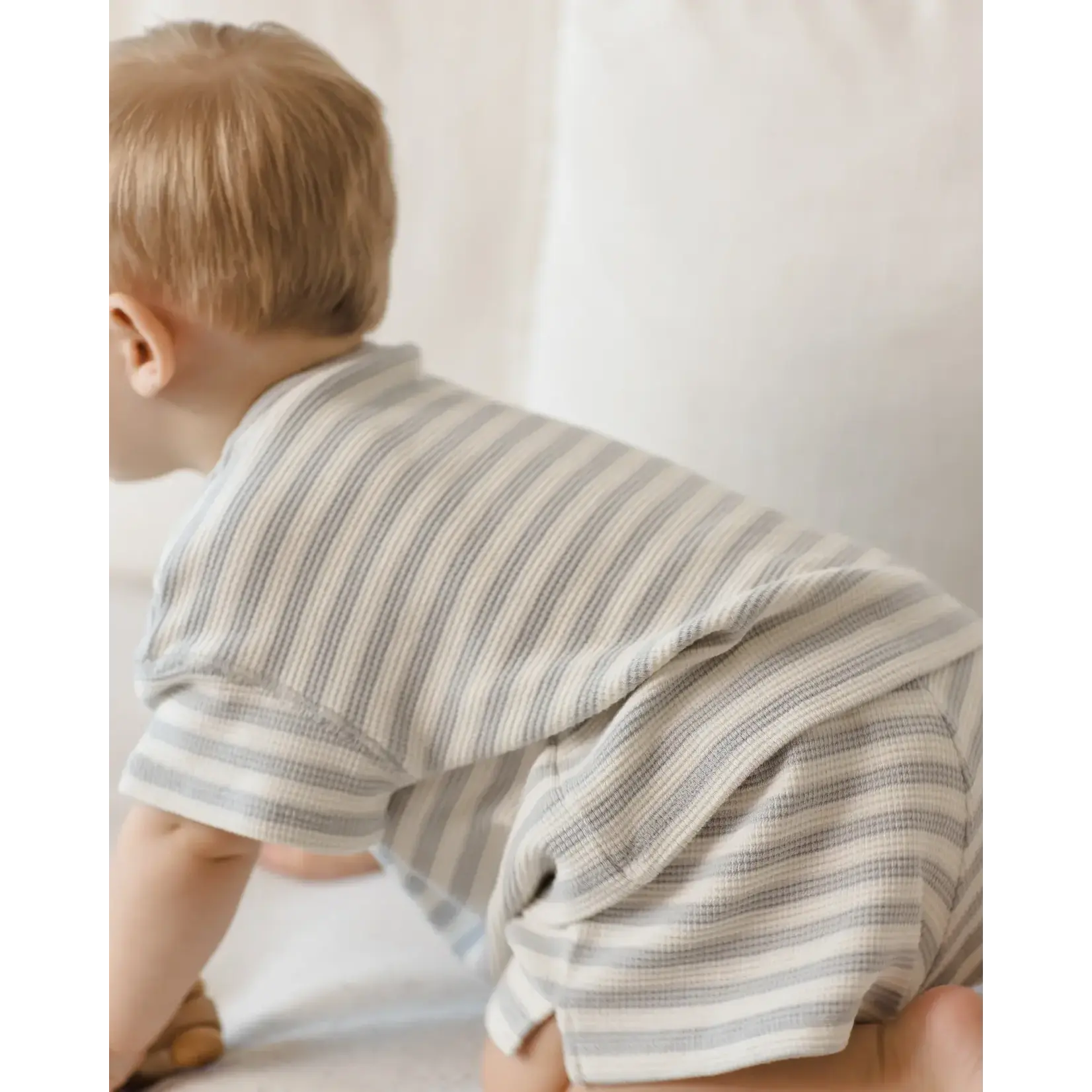 Quincy Mae Quincy Mae Sky Stripe Waffle Tee & Short Set