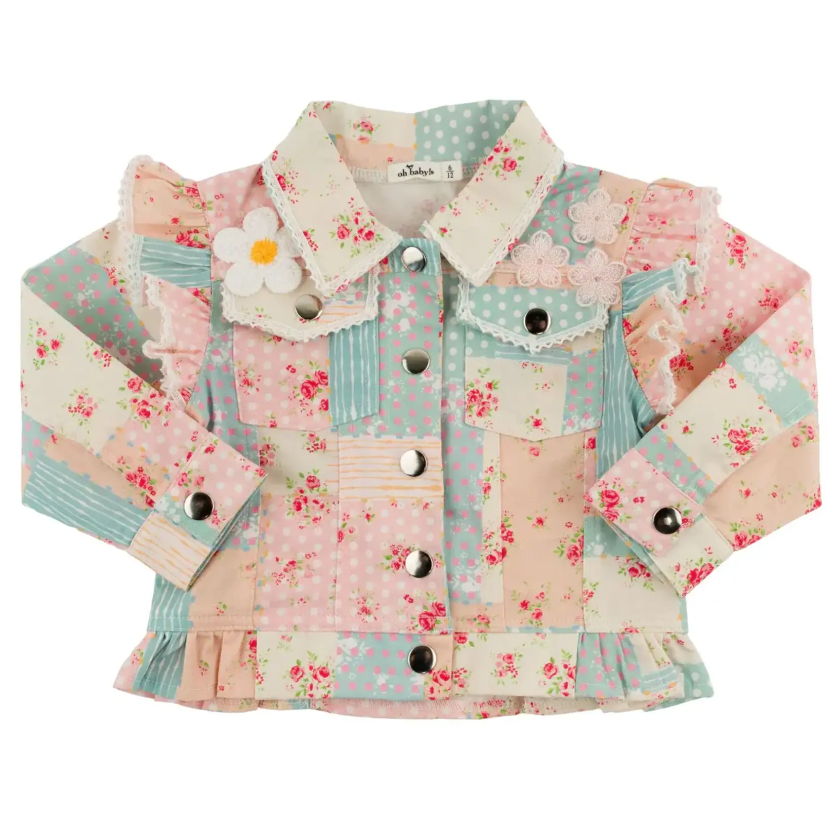 Oh Baby! Oh Baby Multiple Floral Patchwork Sabrina Ruffle Jacket