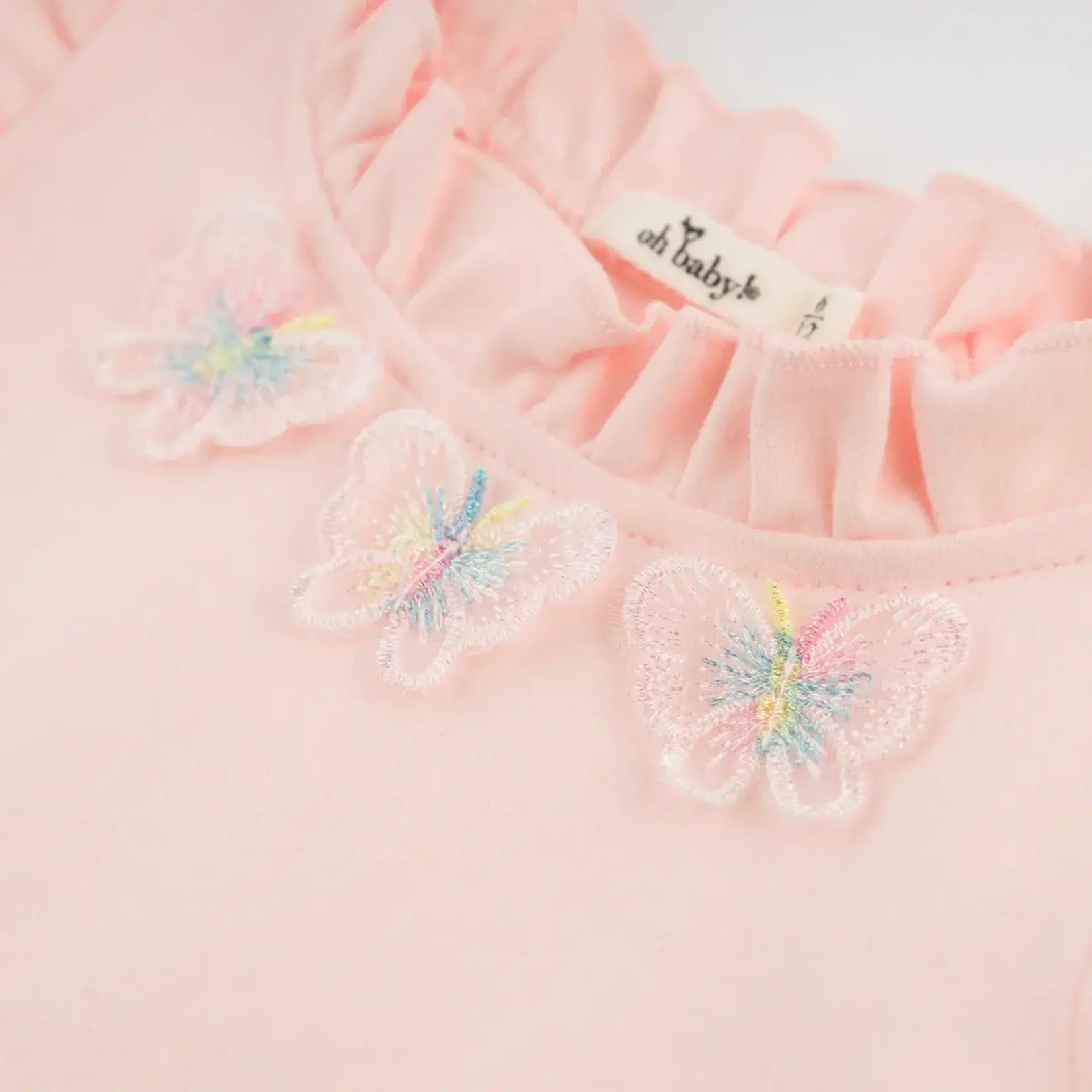 Oh Baby! Oh Baby Pale Pink Butterflies Appliques Rebekah Tank