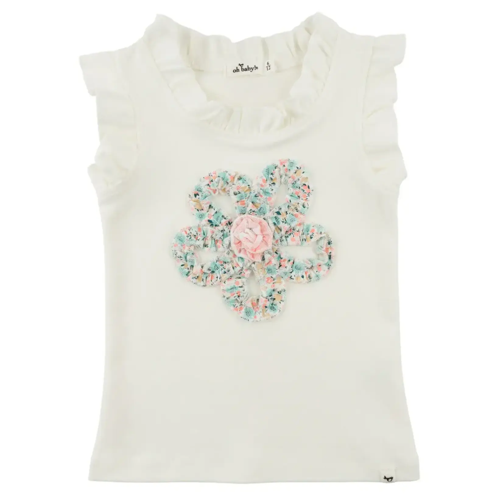 Oh Baby! Oh Baby Oyster Garden Party Ruffle Flower Rebekah Tank
