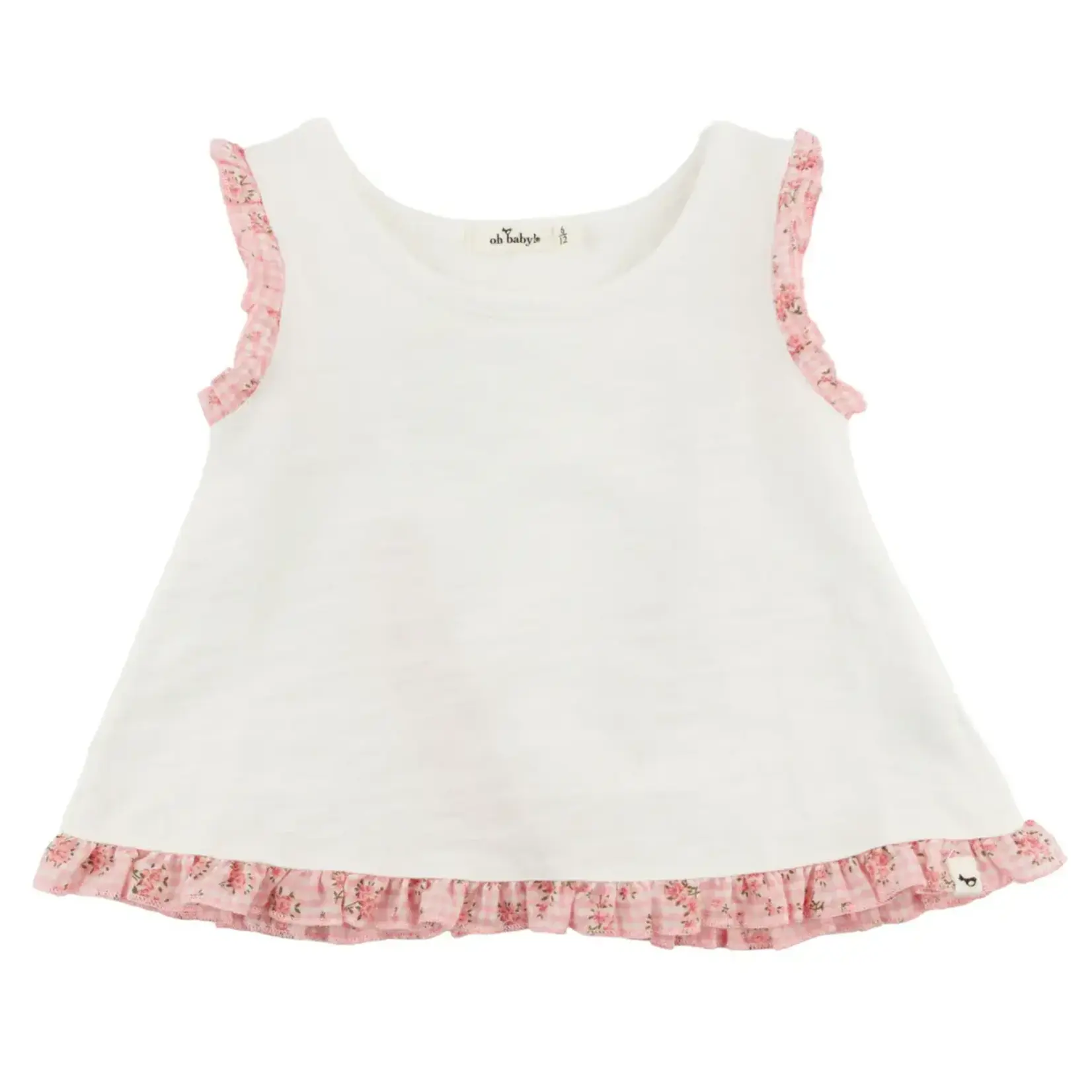 Oh Baby! Oh Baby Oyster Dahlia Ruffle Gracie Split Back Tank
