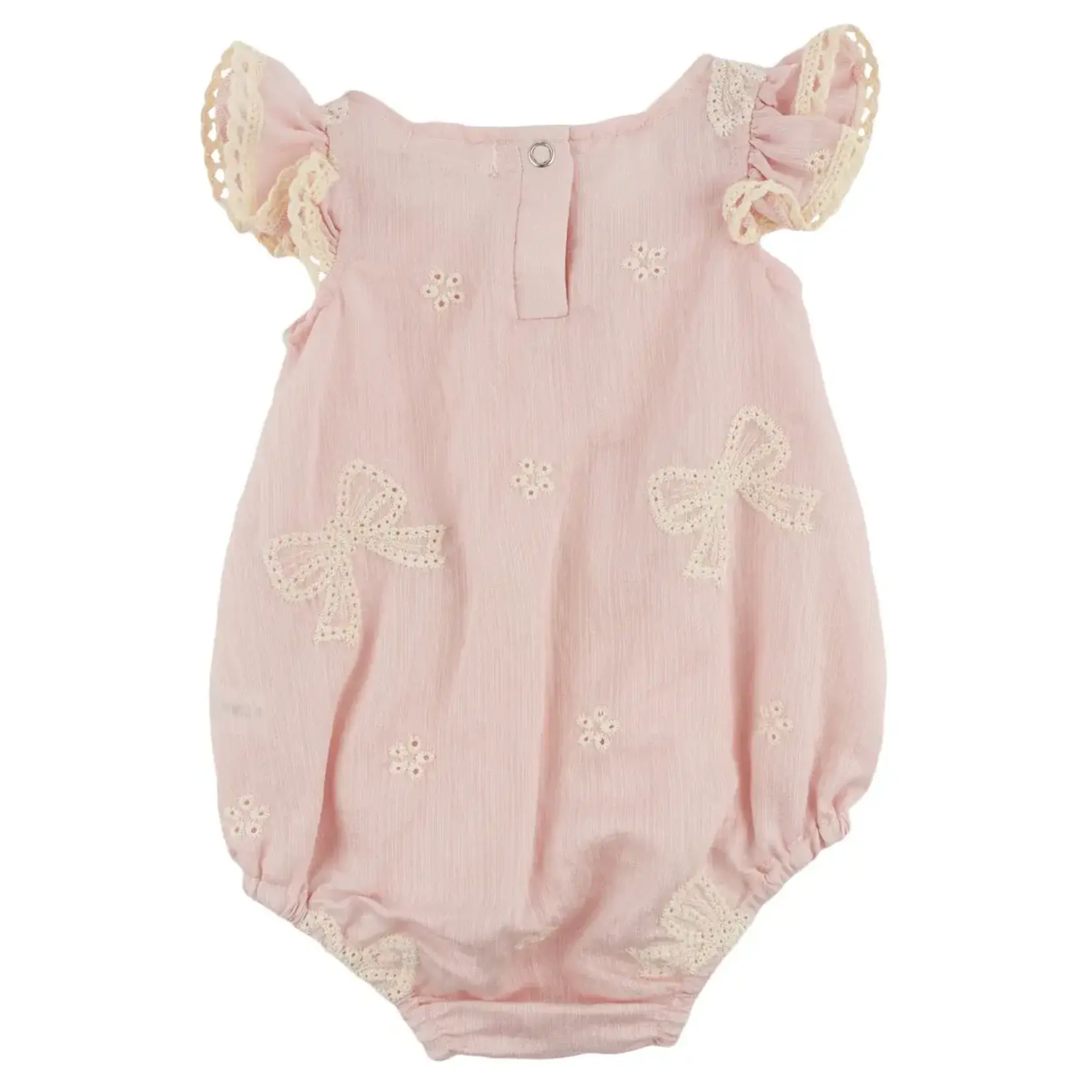Oh Baby! Oh Baby Dusty Pink Embroidery Bows Flutter Bubble