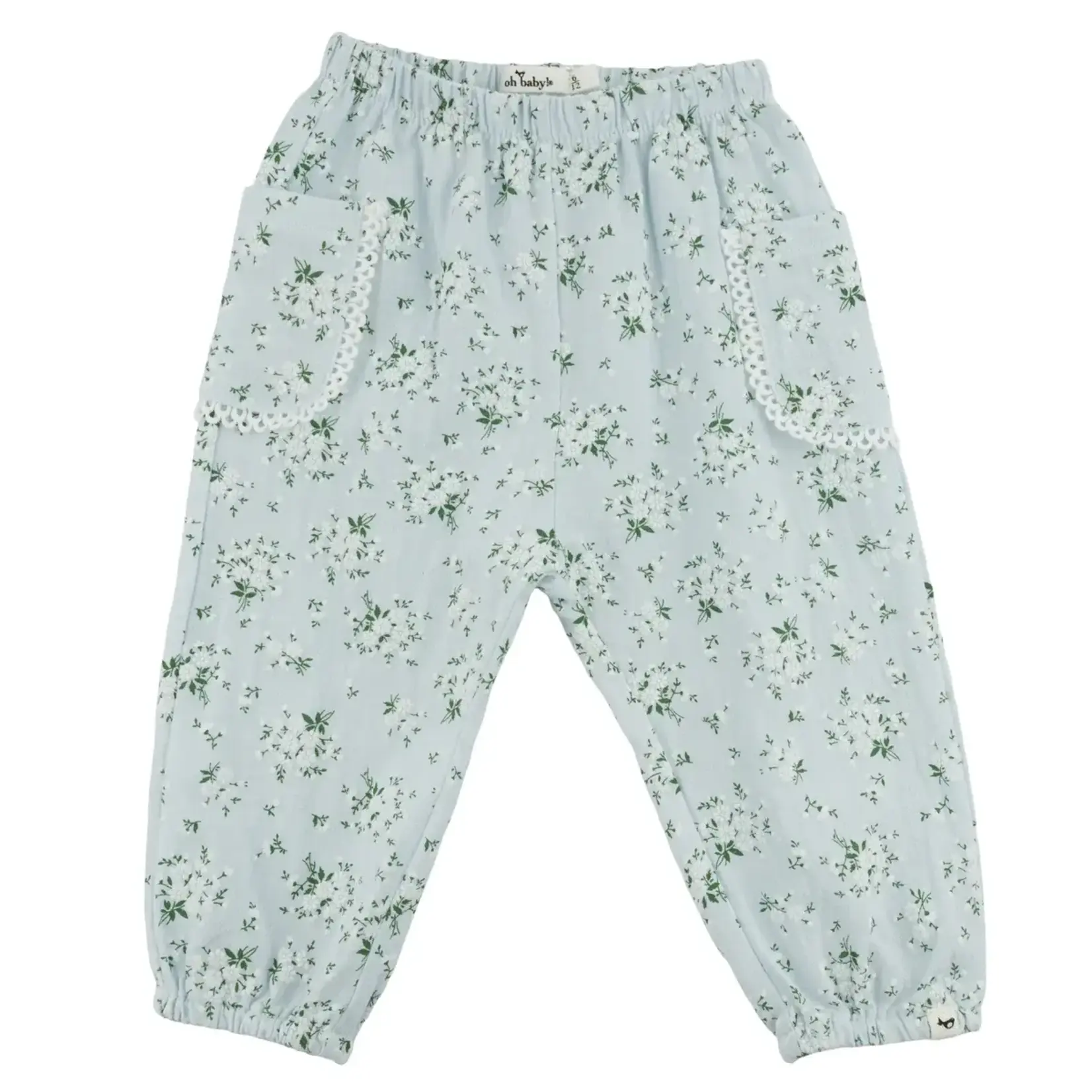 Oh Baby! Oh Baby Sky Blue Apple Blossom Side Pocket Pant