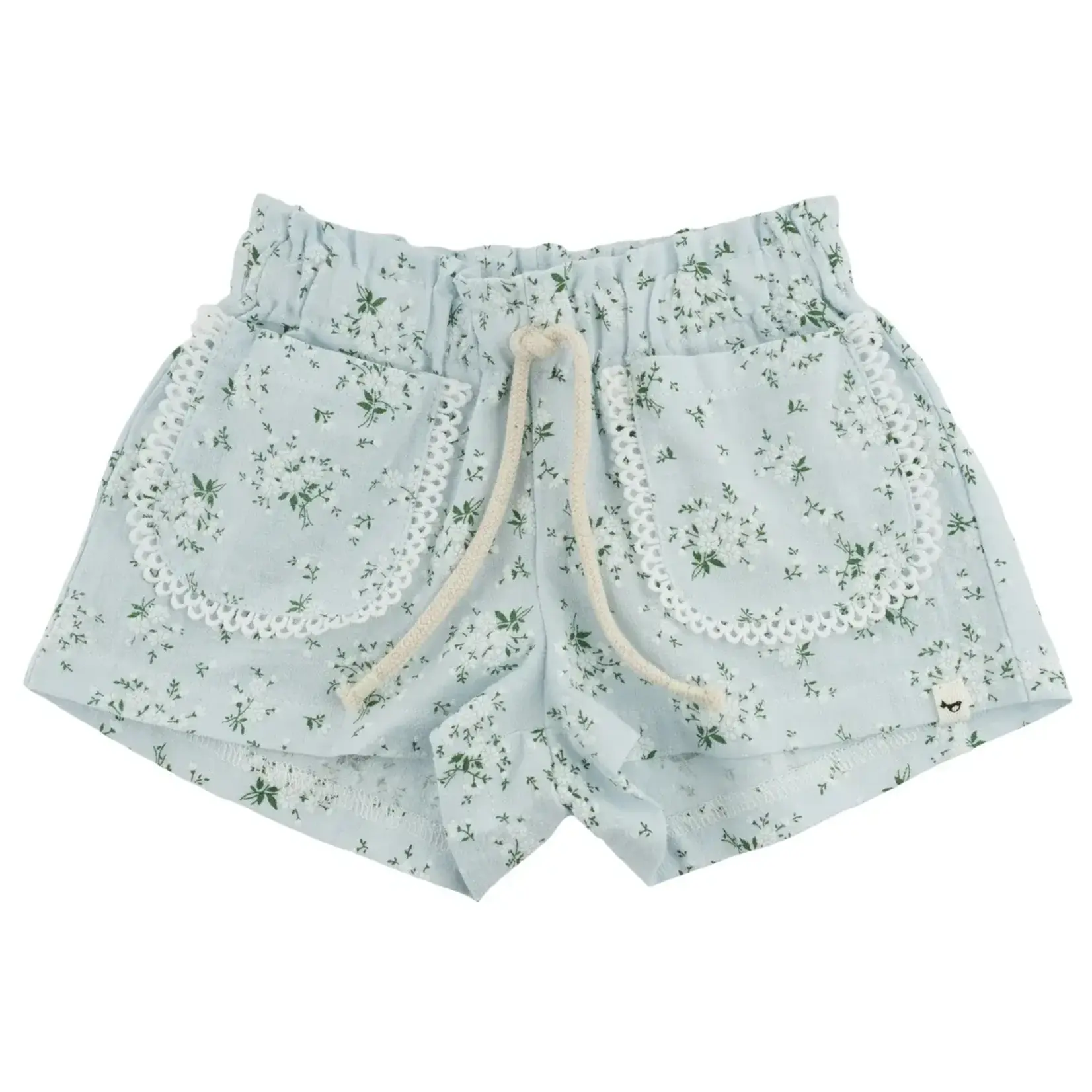 Oh Baby! Oh Baby Sky Blue Apple Blossom Libby Pocket Short
