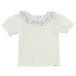 Oh Baby! Oh Baby Oyster Apple Blossom Layla Tee With Sky Bella Collar